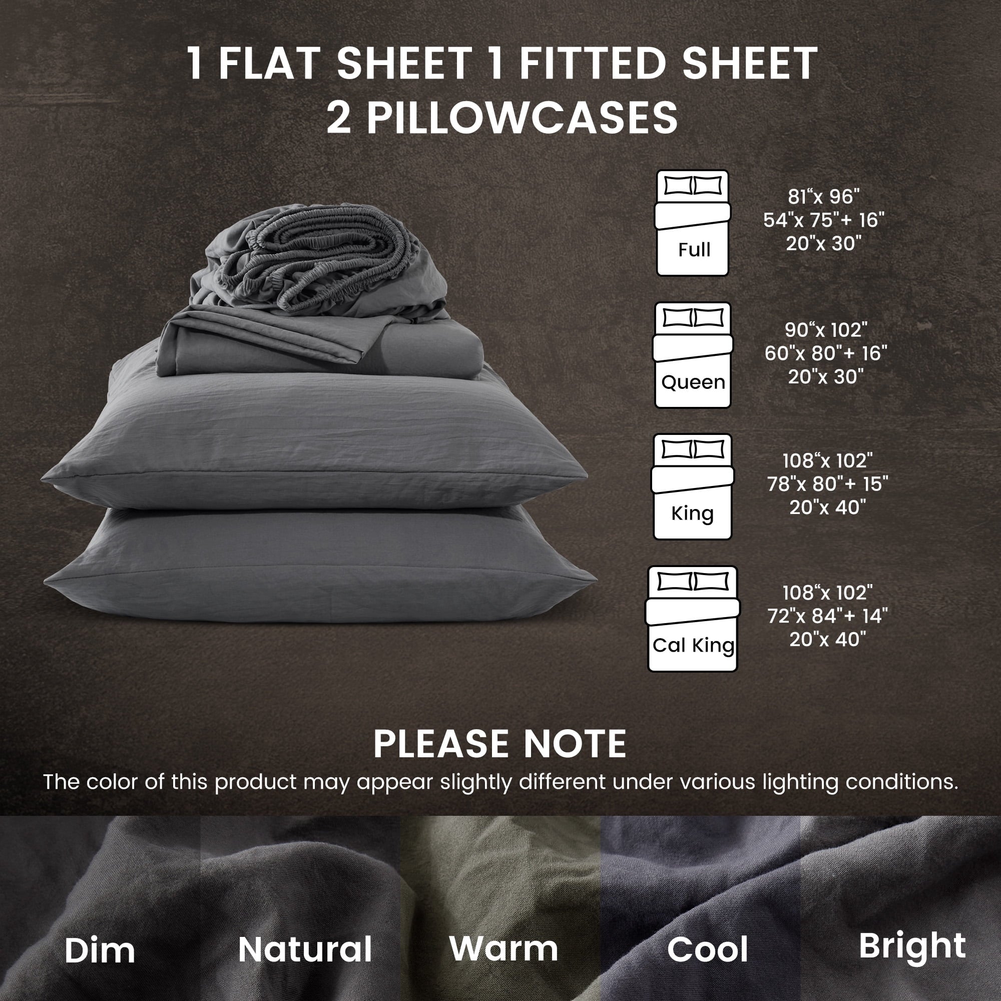 Breathable Luxury Bed Sheets - Full Size Bed Sheets - Washed Microfiber - 4 Piece Hotel Luxury Bedding Sheets with Fitted Sheet, Flat S... - Premium Ultra-Soft Pillowcase Pair for Sleeping Detail