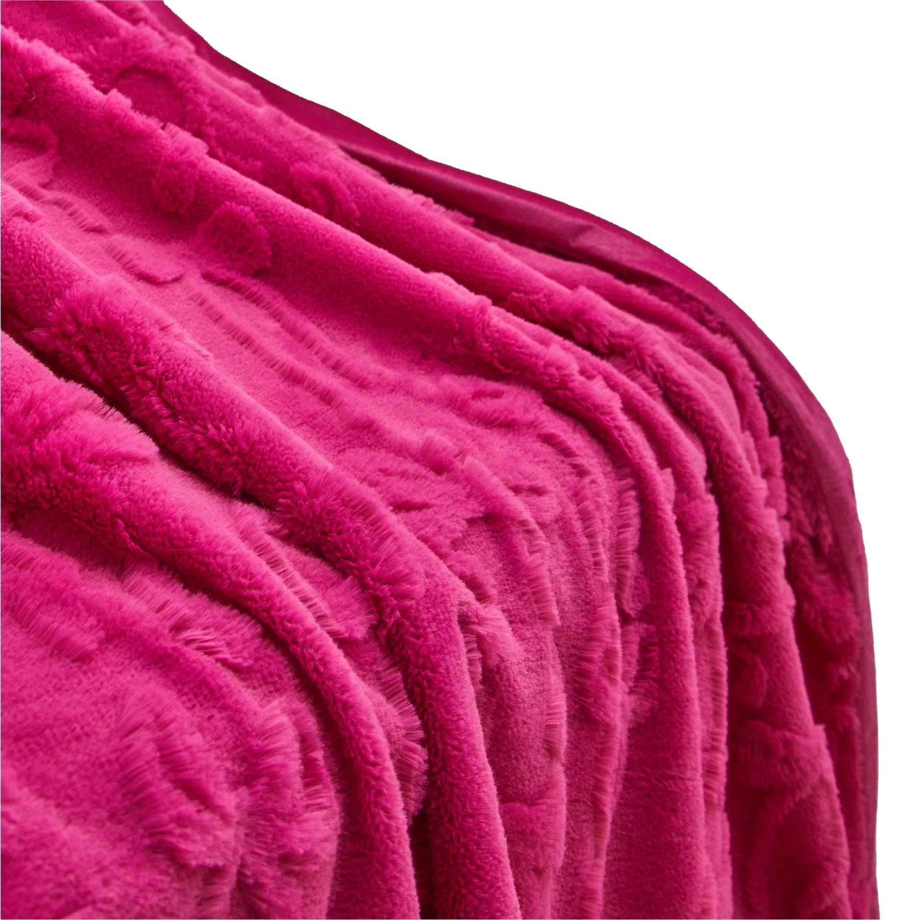 Reversible Sherpa Gen Z 50" x 60"Carved Bow Faux Fur Throw - Cozy Fleece Throw Blanket for Couch & Bed Detail