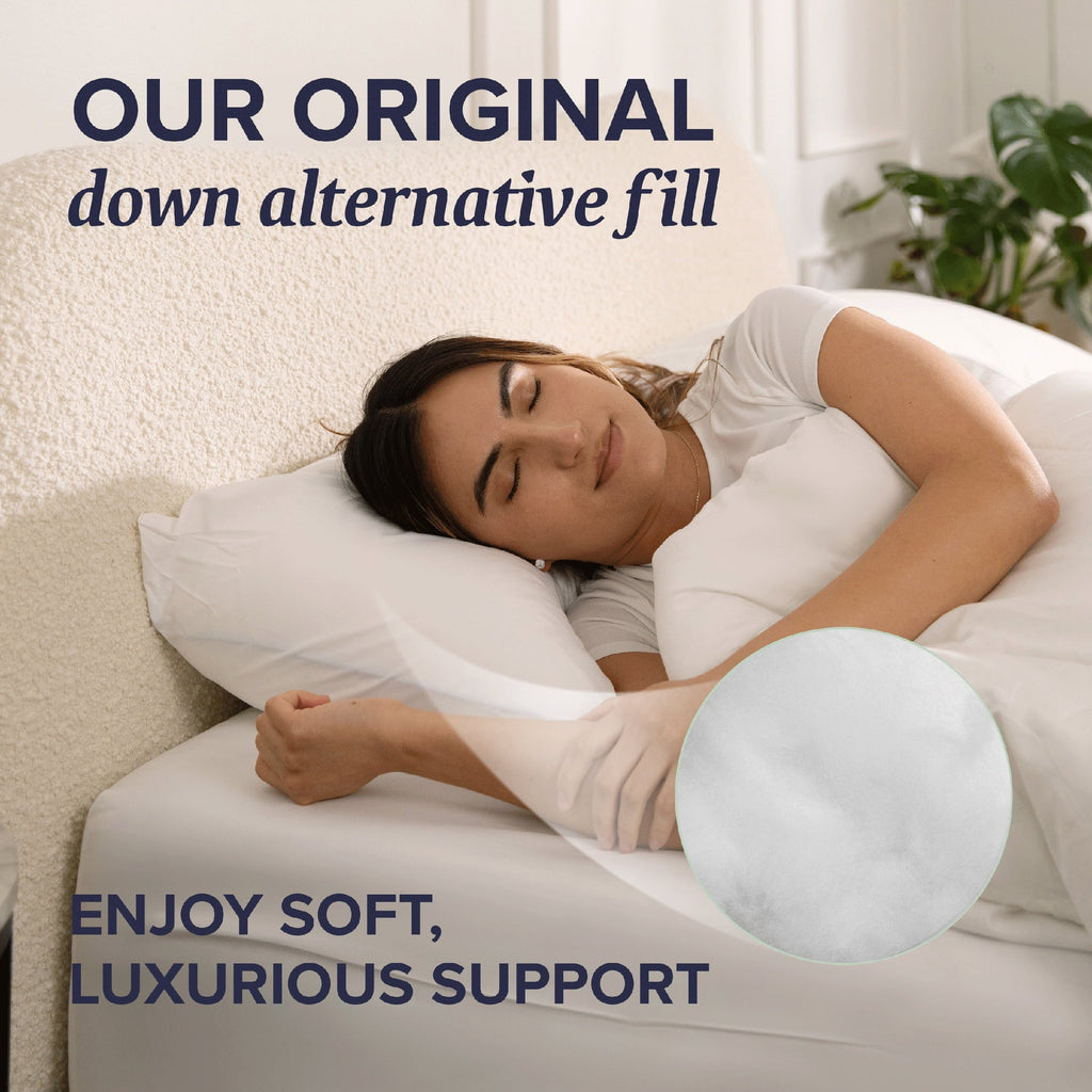 Fluffy Shredded Customizable Down Alternative Queen Pillow 1 Pack, Adult - Ergonomic Memory Foam Pillow for Neck Pain Support Detail