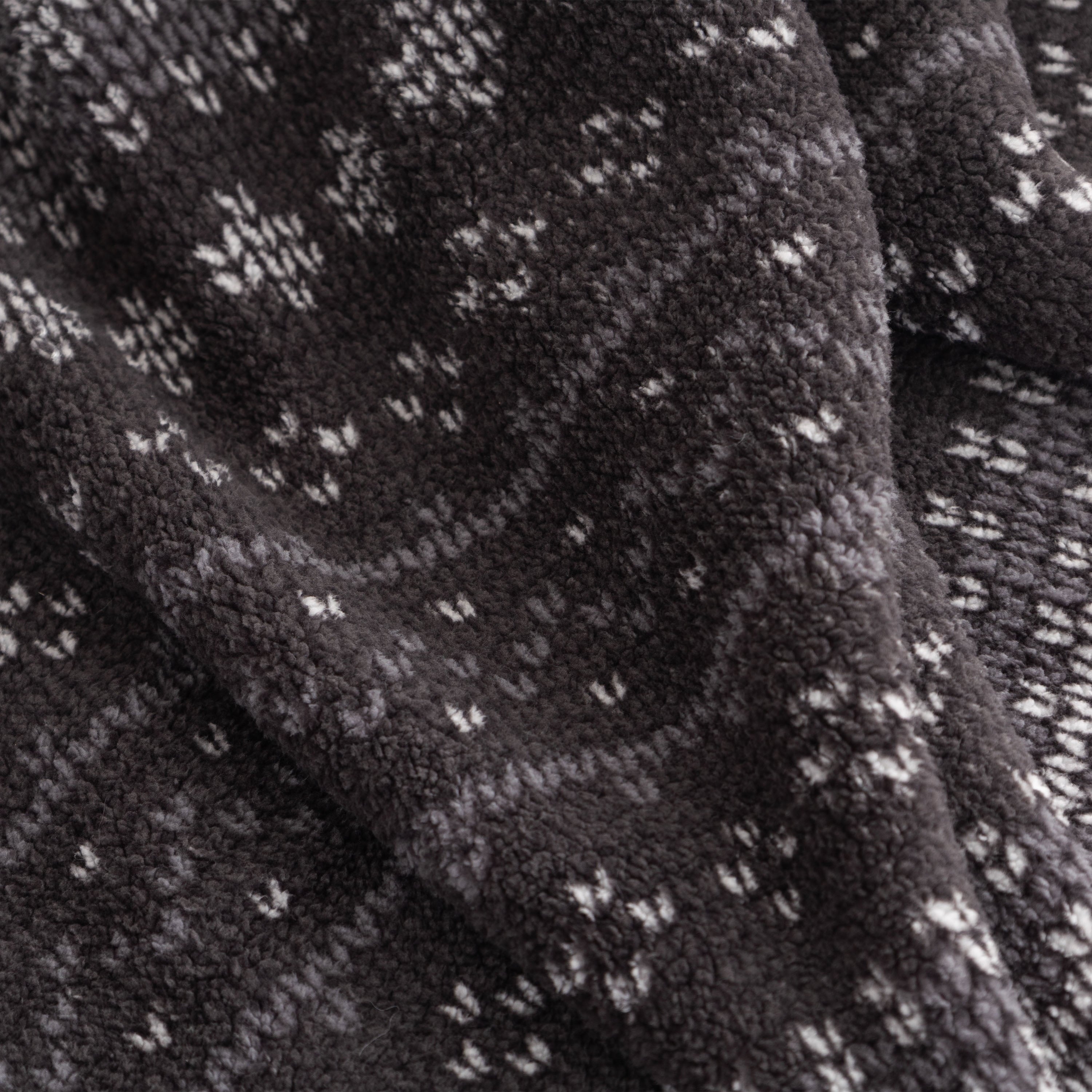 Cozy Fleece Berkshire Life Reversible Printed Hampshire Soft Throw Blanket, Glacier Fair Isle - Super Soft Reversible Sherpa Flannel Blanket Detail