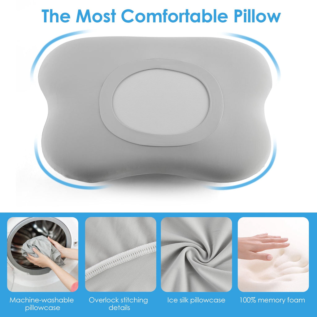 Hotel Collection Cervical Pillow Orthopedic Cervical Pillow for Neck Pain Relief, Memory Foam Bed Pillow with Pillowcase, Contour Bed ... - Hotel Quality Plush Sleeping Pillows Detail