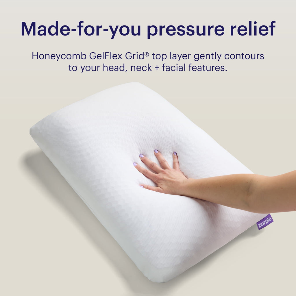 Hotel Collection GridCloud Pillow, Honeycomb Gelflex Top Layer, Hypoallergenic, Down - Alternative - Orthopedic Shredded Foam Bed Pillow Set Detail