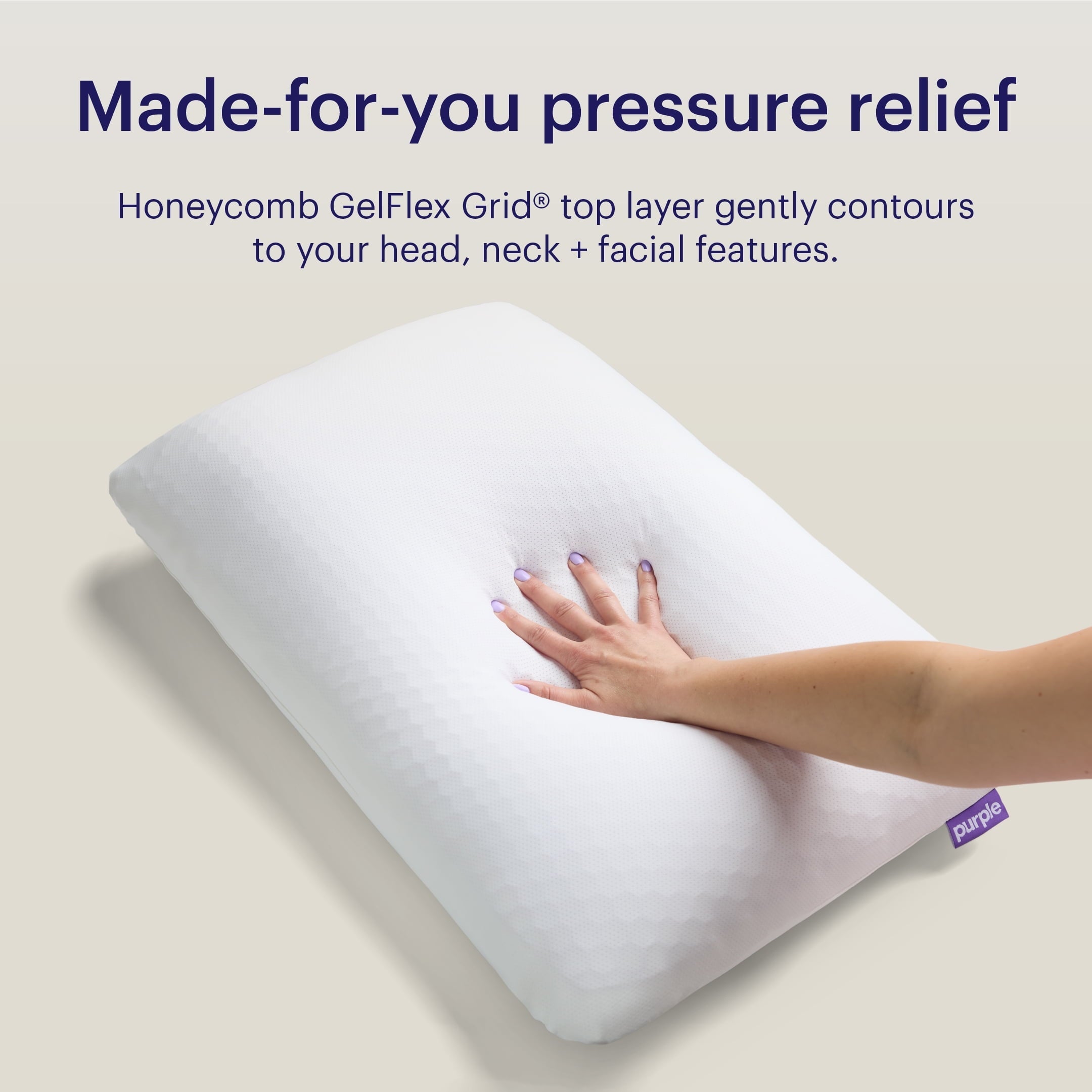 Hotel Collection GridCloud Pillow, Honeycomb Gelflex Top Layer, Hypoallergenic, Down - Alternative - Orthopedic Shredded Foam Bed Pillow Set Detail