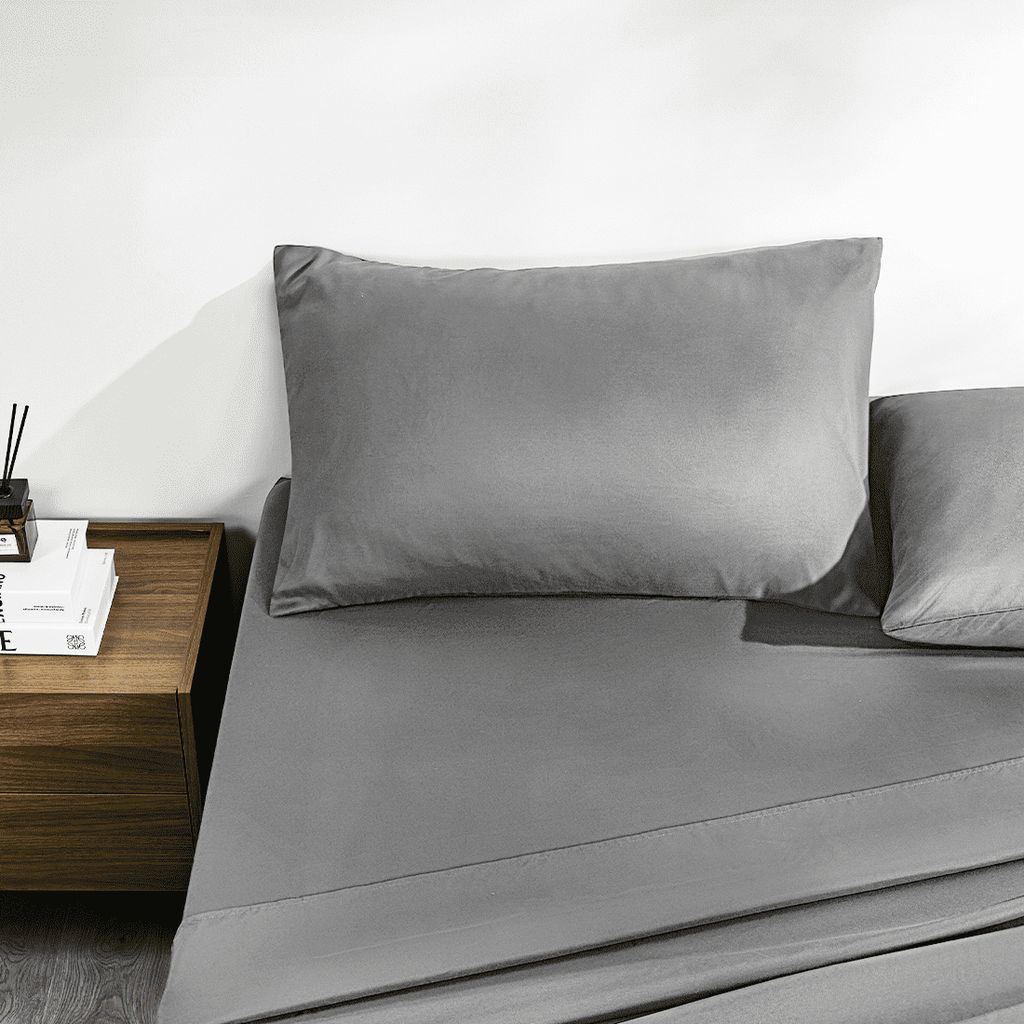 Cooling Sateen Full Size Bed Sheets, 4 Piece Sheets 14” Deep Pocket Sheet & Pillowcase Sets Soft Microfiber Luxury Bedding Fitted Sh... - Luxury Bed Sheet Set with Deep Pockets Detail