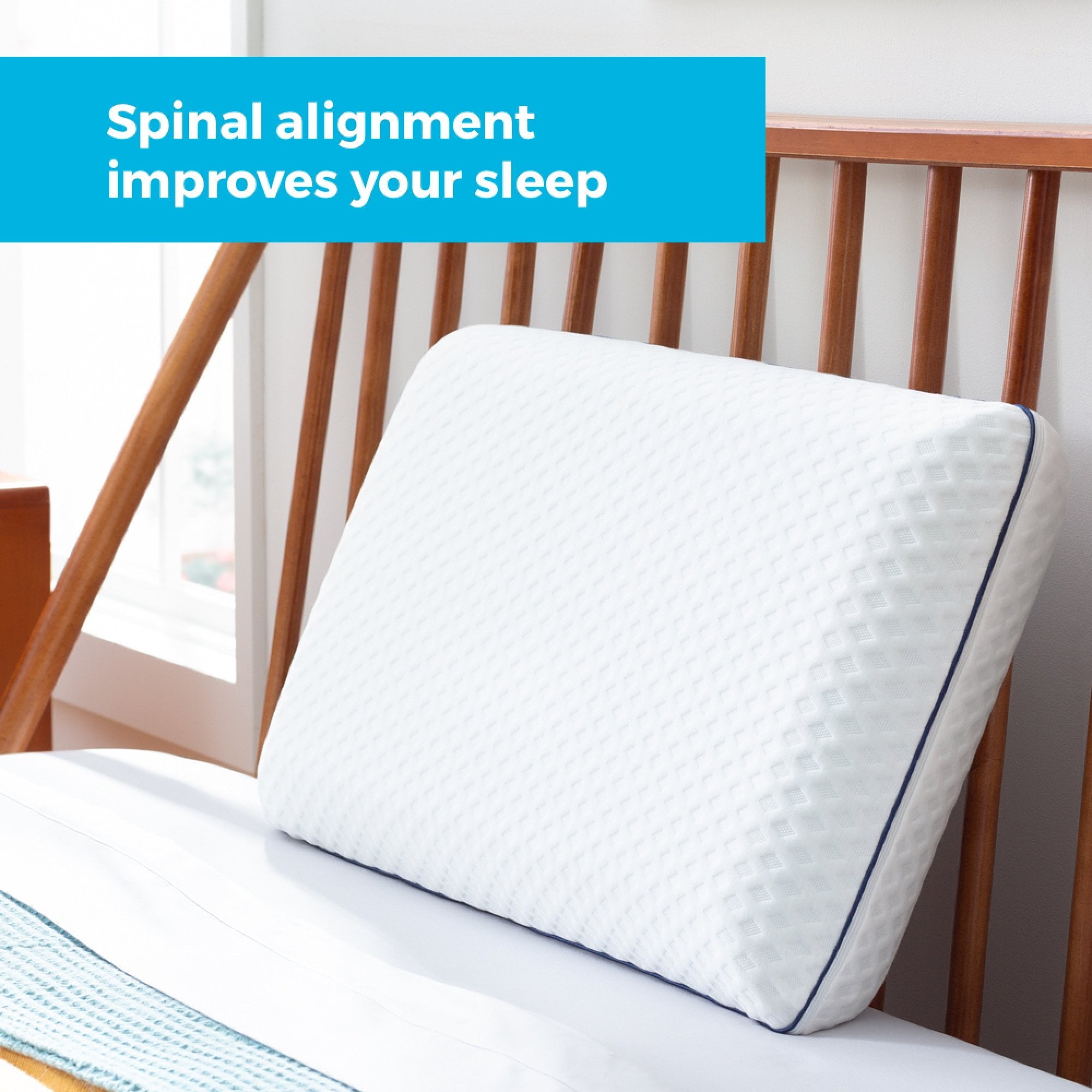 Orthopedic Support Medium Feel Standard Size Ventilated Gel Memory Foam Bed Pillow with Washable Cover and Temperature Regulating Infusion - Orthopedic Shredded Foam Bed Pillow Set Detail