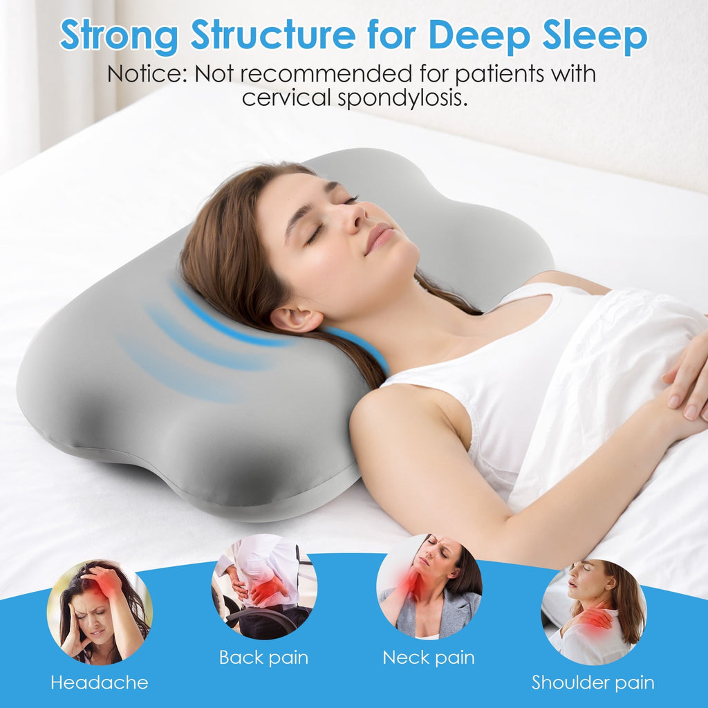 Hotel Collection Cervical Pillow Orthopedic Cervical Pillow for Neck Pain Relief, Memory Foam Bed Pillow with Pillowcase, Contour Bed ... - Hotel Quality Plush Sleeping Pillows Detail