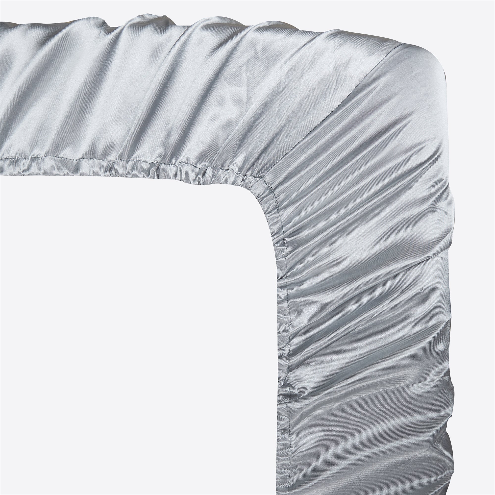 Ultra-Soft Satin Fitted Sheet King Size 14 Inch Deep Pocket Bed Sheet Silk Sheet Ultra Soft Machine Washable, Light Gray - Premium Ultra-Soft Pillowcase Pair for Sleeping Detail