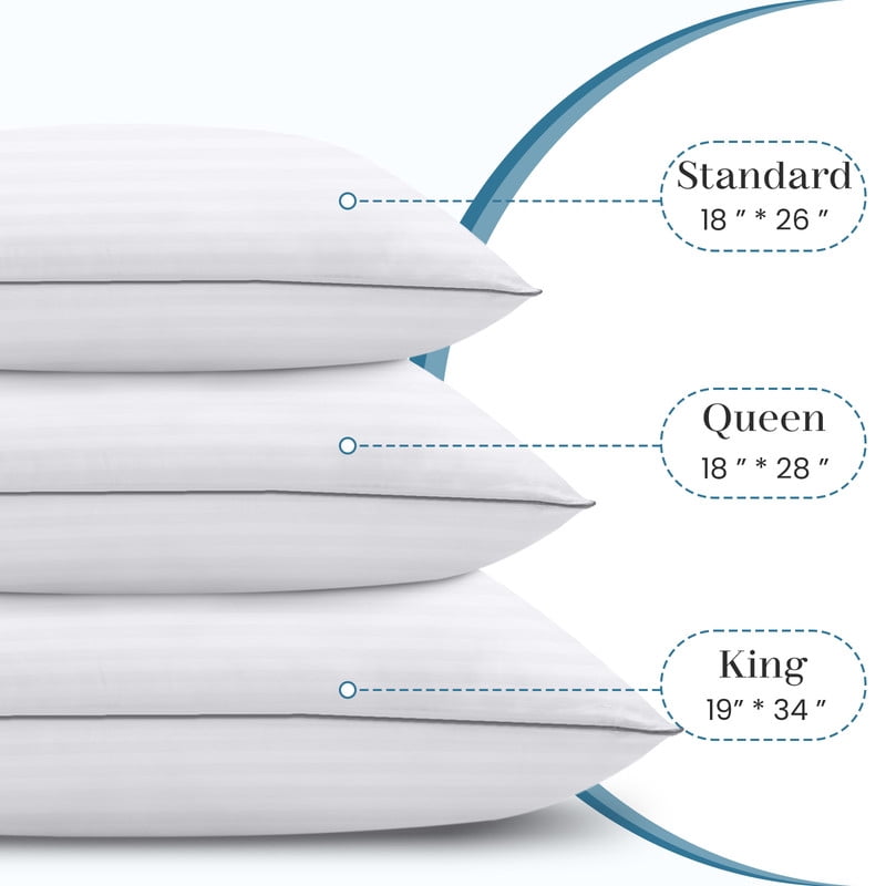 Hotel Collection Pillows Queen Size Set of 2, Bed Pillows for Side, Back and Stomach Sleepers, Super Soft Down Alternative Filling, Lu... - Hotel Quality Plush Sleeping Pillows Detail