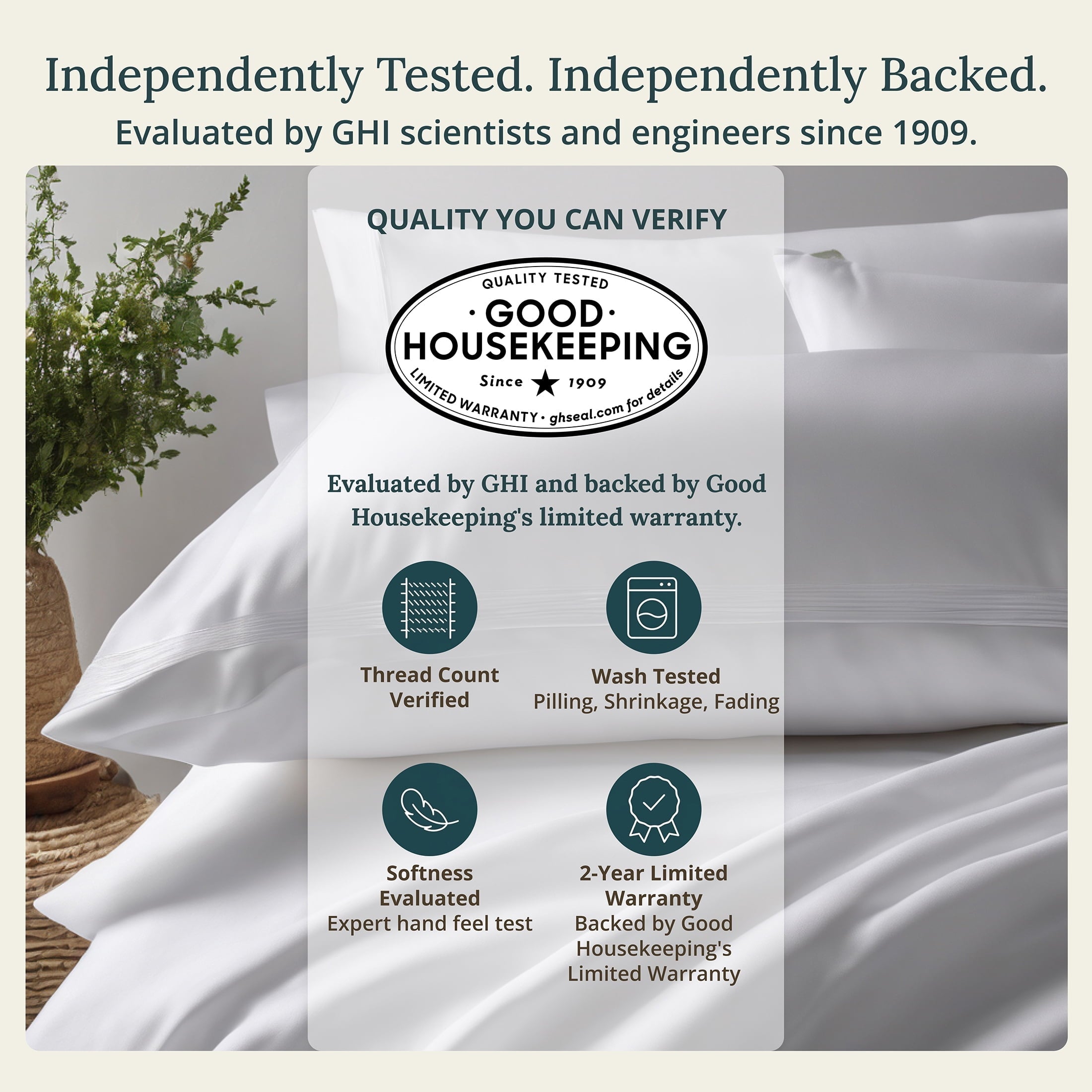Cooling Sateen 500-Thread-Count 100% Cotton Sheet White Queen-Sheets Set, 4-Piece Extra Long-Staple Combed Cotton Bedding Sheets for... - Luxury Bed Sheet Set with Deep Pockets Detail