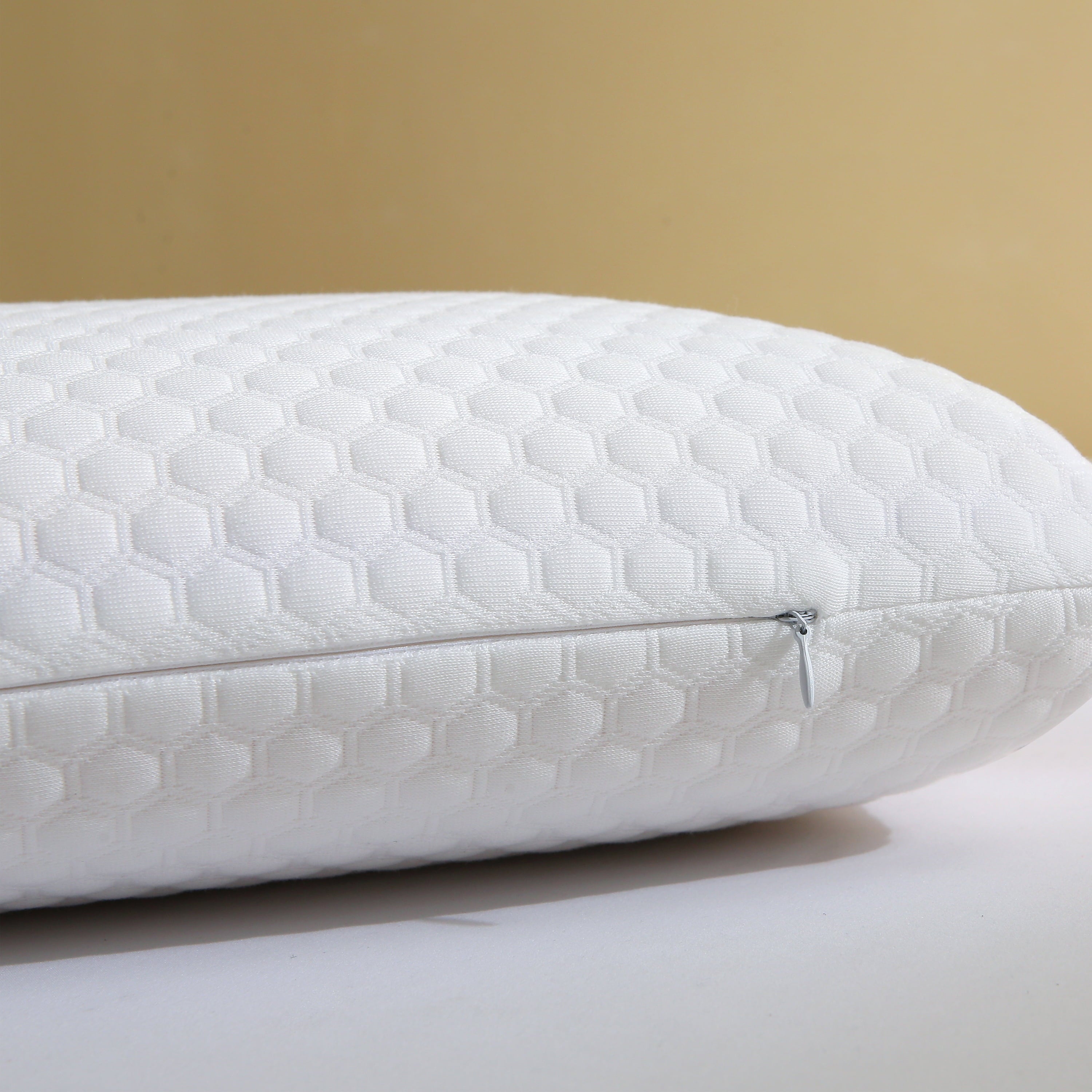 Decorative Plump Memory Foam Bed Pillows, Pillow for Side and Back Sleeper, Pillow for Neck Pain Relief, Washable Removable Cover, Sof... - Decorative Throw Pillow Cushion for Sofa & Bed Detail