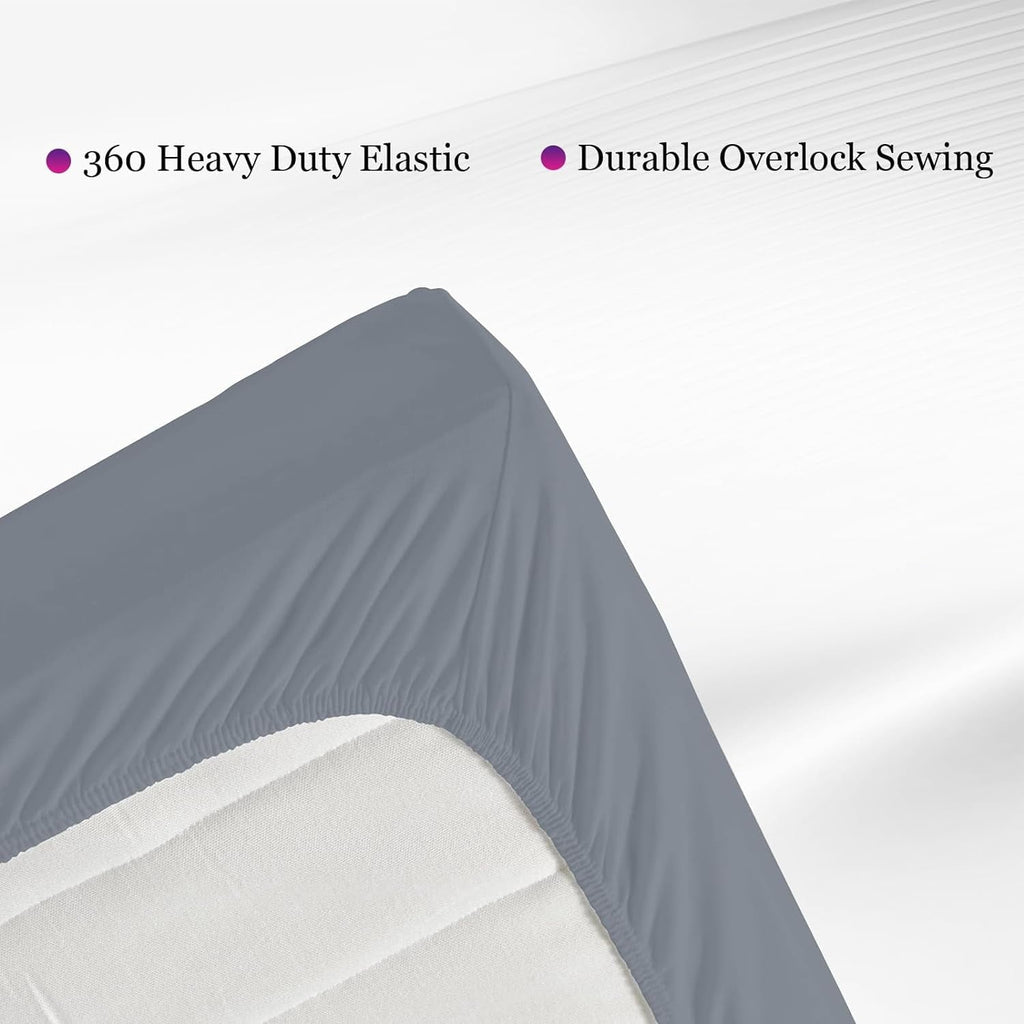 Breathable Luxury Grounding Fitted Sheet Kit Queen Size, Deep Pocket Fitted Sheet, Organic Cotton 7% Silver Fiber, Conductive Bed Cover... - Cooling Hotel Quality Bedding Sheets and Pillowcases Detail