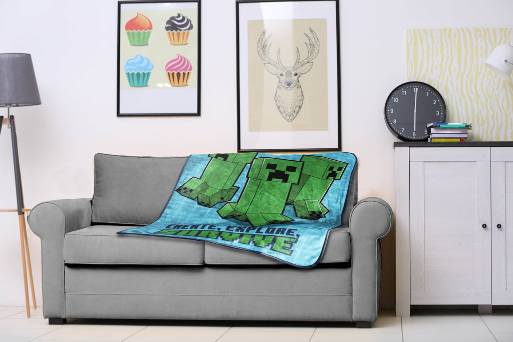 Cozy Fleece Kids Silk Touch Throw Blanket, 46 x 60, Microfiber, Blue - Cozy Fleece Throw Blanket for Couch & Bed Detail