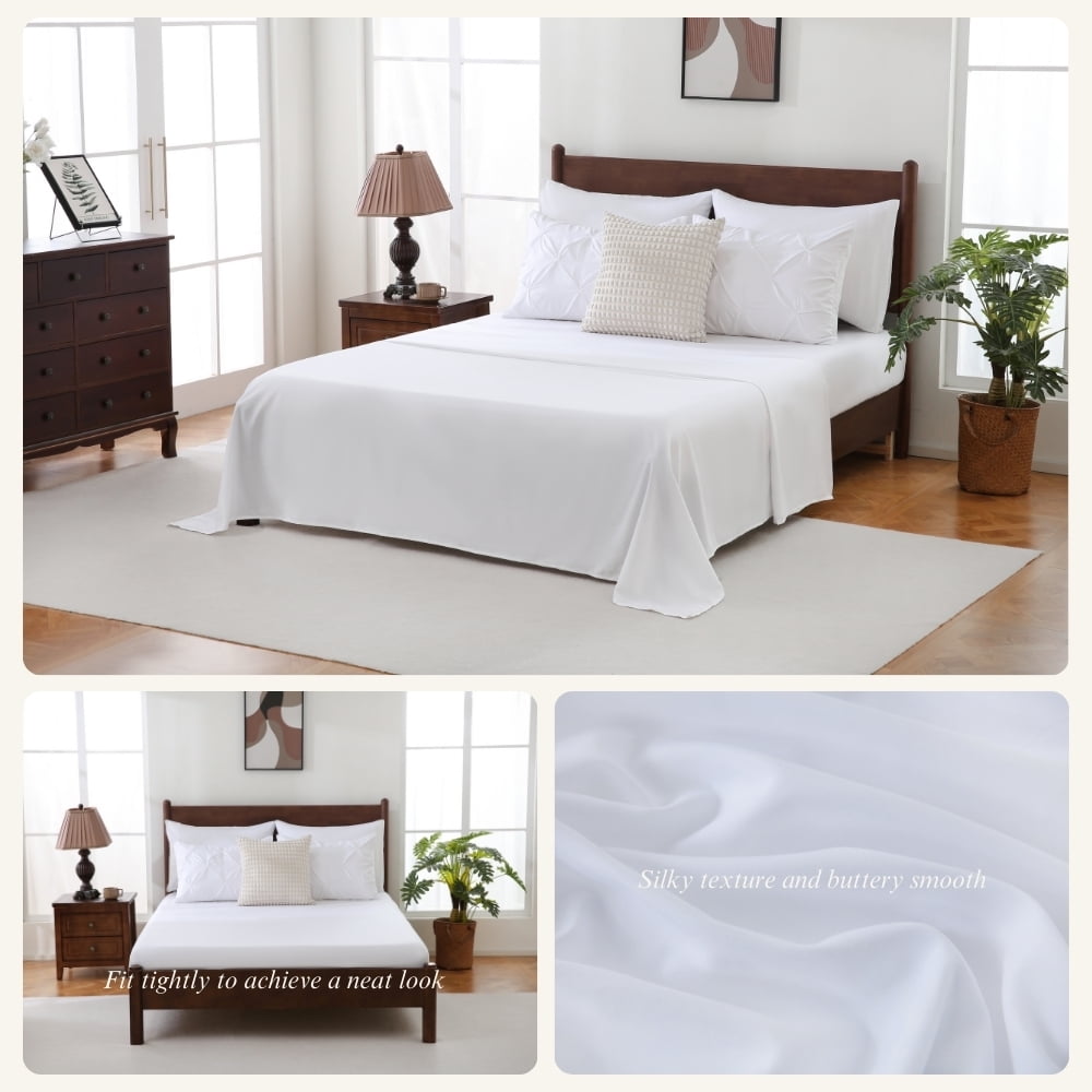 Fluffy Down Alternative 7 Pieces Pinch-Pleated Comforter Set, White Queen Size - Luxurious Quilted Duvet Cover Set Detail