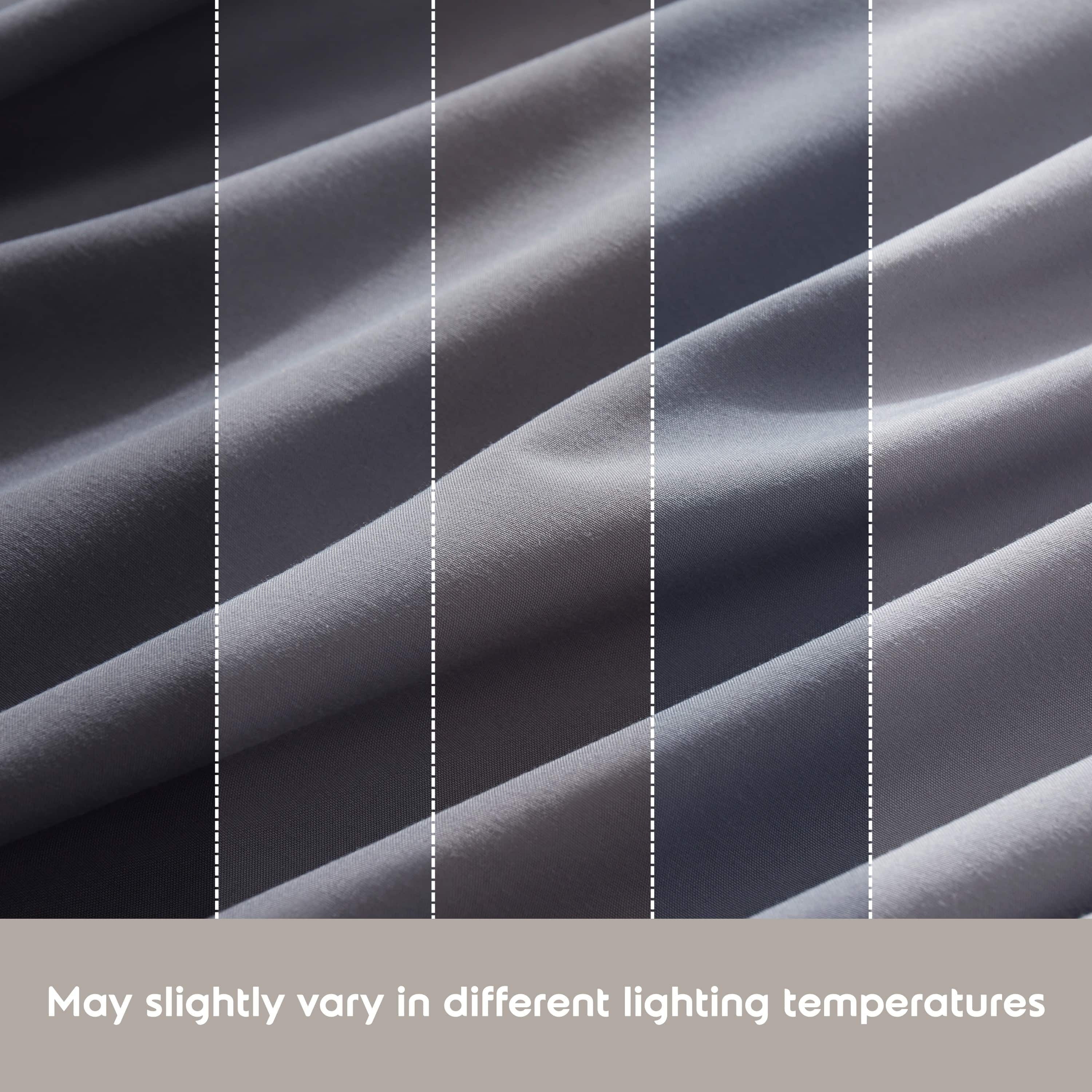 Premium Egyptian Cotton Full Size Sheets Set, 1800 Series Bed Sheets Full 4 Piece, Luxury Soft Microfiber Full Sheet Sets, Gray - Breathable Egyptian Cotton Flat & Fitted Sheets Detail