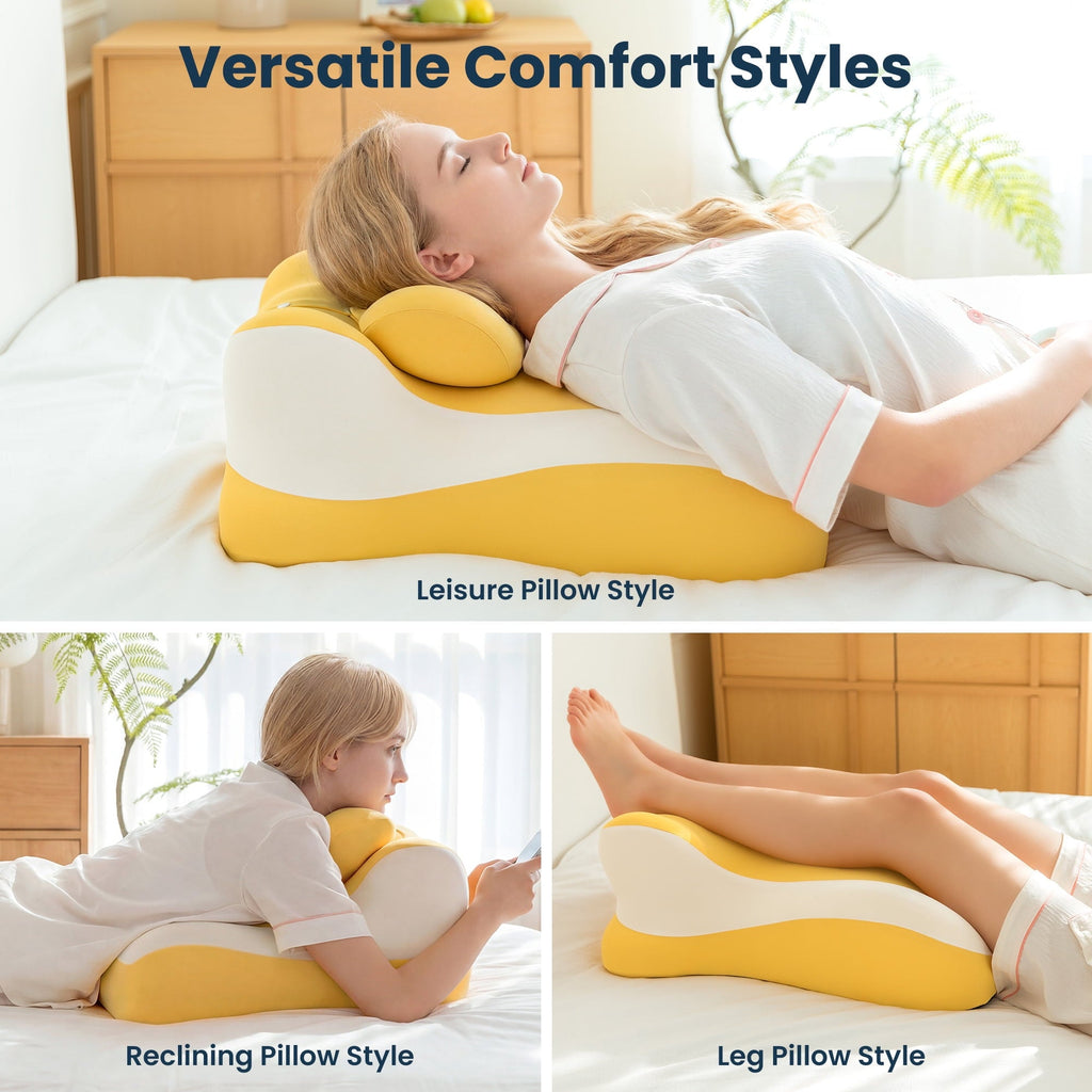 Hotel Collection Memory Foam Reading Pillow, Multi-Position Support Bed Pillow for Petite Adults, Reading Tools, Fun Couple Pillows Pr... - Hotel Quality Plush Sleeping Pillows Detail