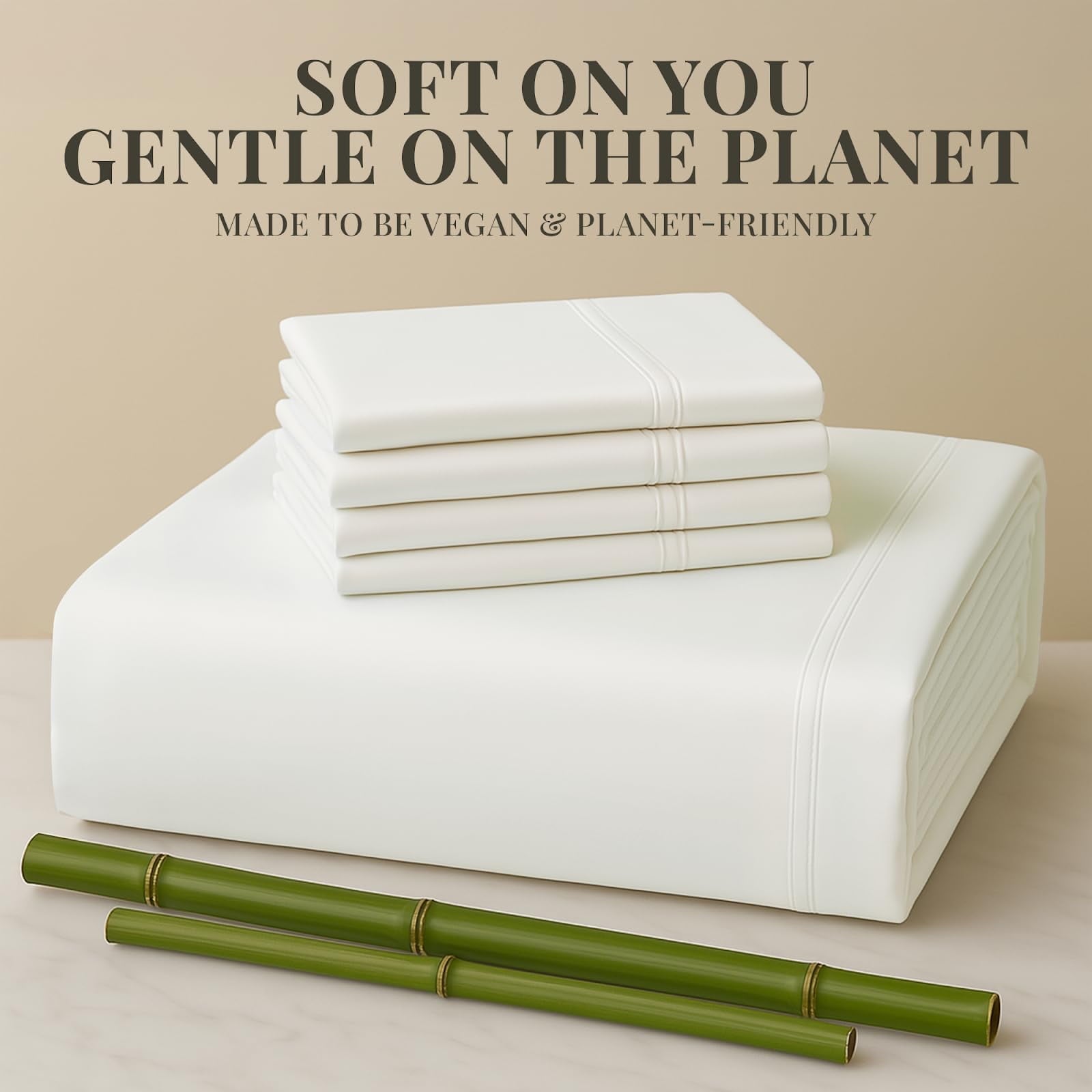 Breathable Luxury Sacred Thread Rayon Derived , 18'' Deep Pocket Cooling Sheets for Hot Sleepers, 6 PC Cooling Sheets (Queen Size - Breathable Egyptian Cotton Flat & Fitted Sheets Detail