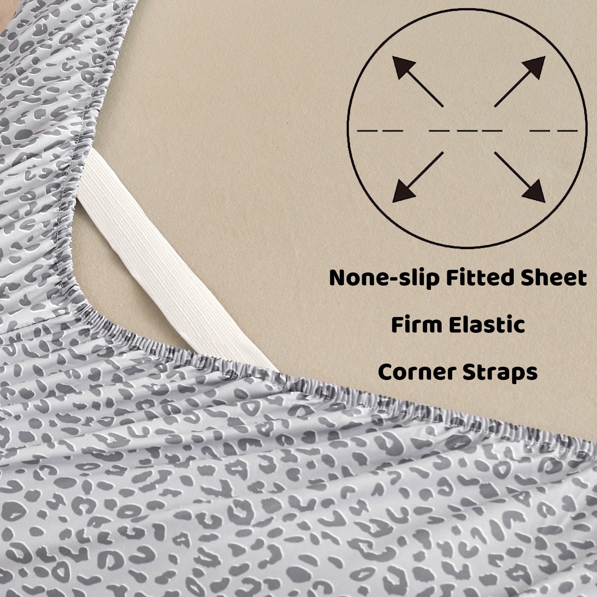 Ultra-Soft Floral King Sheets, Soft Breathable Microfiber Printed Bed Sheet Set, Deep Pocket Non-Slip Fitted Sheet Included - Luxury Bed Sheet Set with Deep Pockets Detail