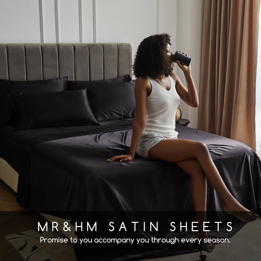 Premium Egyptian Cotton Set Queen 4 Pcs, Silky Elegant Luxurious Queen Size Bed s, with Flat , Deep Pocket Fitted for Mattress and Matching P... - Luxury Bed Sheet Set with Deep Pockets Detail