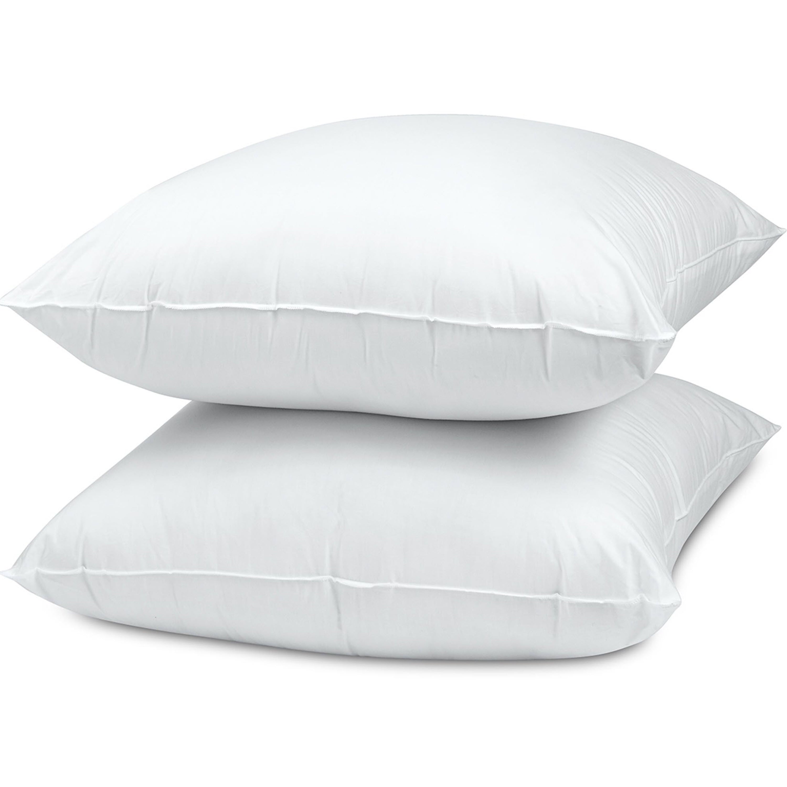 Decorative Plump Cotton Euro Throw Pillow, 26" x 26", White- Allergy Defense Fabric - Hotel Quality Plush Sleeping Pillows Detail