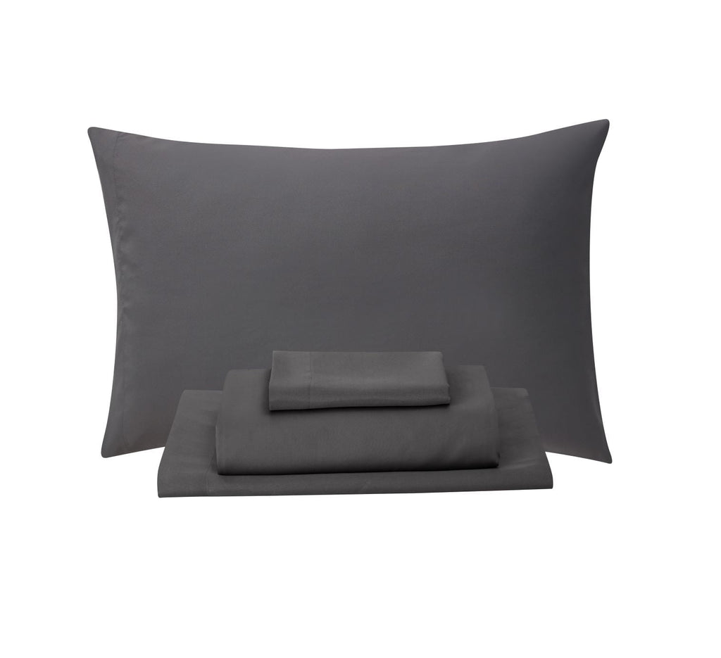 Fluffy Down Alternative 7 Piece Reversible Bed in a Bag Comforter Set with Sheets, Black, King - Luxurious Quilted Duvet Cover Set Detail