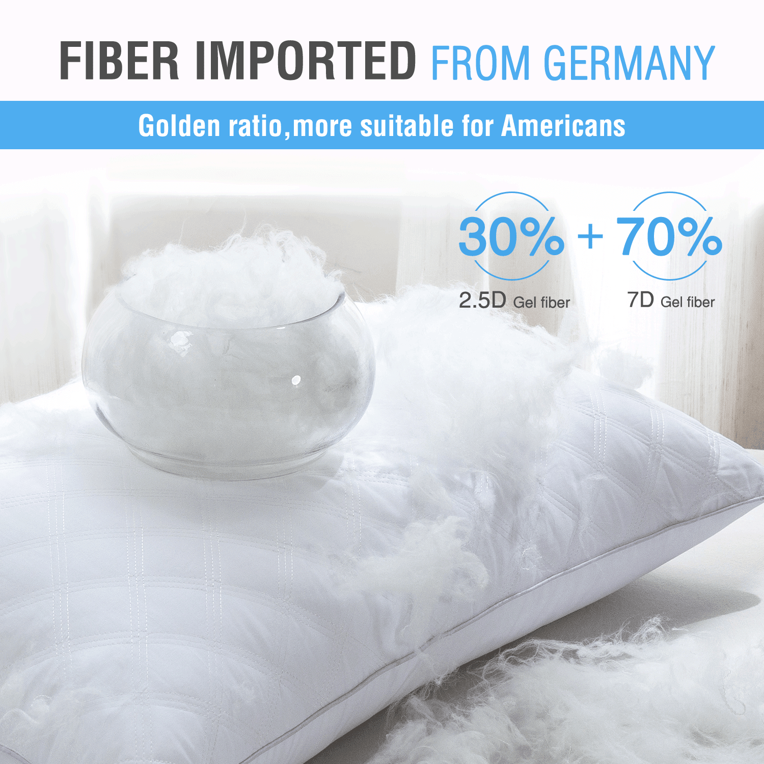 Orthopedic Support Bed Pillows Queen Size Set of 2 Pillows for Bed 2 Pack Cooling Hotel Collection Down Alternative Pillows 20 x 30 inches - Ergonomic Memory Foam Pillow for Neck Pain Support Detail
