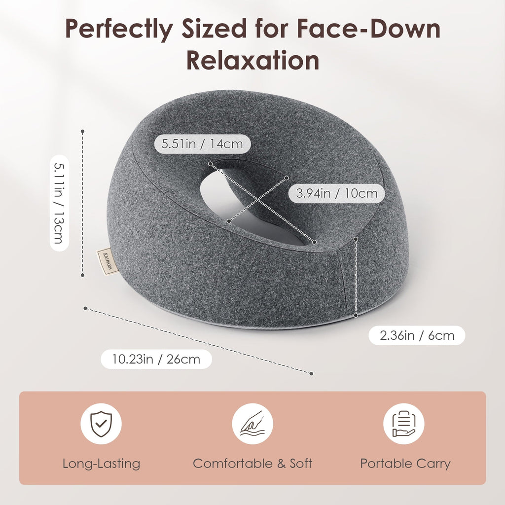 Orthopedic Support Face Down Pillow Massage Headrest for Bed, Memory Foam Pillow Face Cradle Support for Stomach Sleepers, Eye Post-Surg... - Orthopedic Shredded Foam Bed Pillow Set Detail