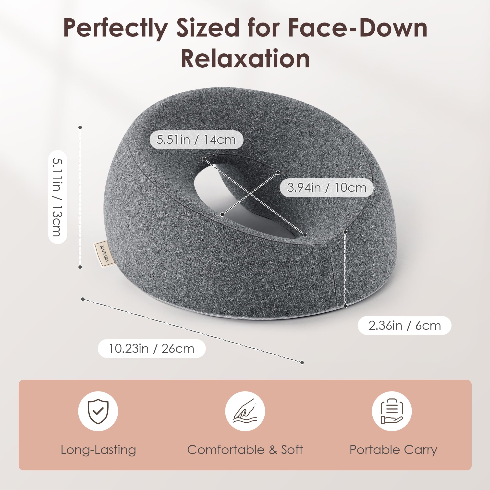 Orthopedic Support Face Down Pillow Massage Headrest for Bed, Memory Foam Pillow Face Cradle Support for Stomach Sleepers, Eye Post-Surg... - Orthopedic Shredded Foam Bed Pillow Set Detail
