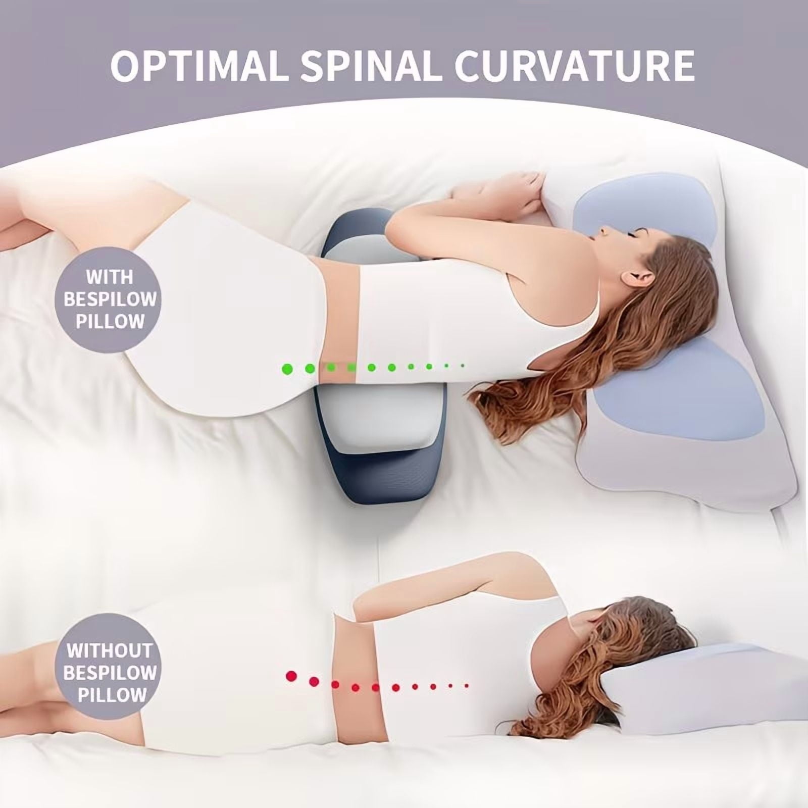 Hotel Collection Lumbar Support Pillow for Bed, Memory Foam Ergonomic Lower Back Support Waist Pillow for Side Back and Stomach Sleepe... - Decorative Throw Pillow Cushion for Sofa & Bed Detail
