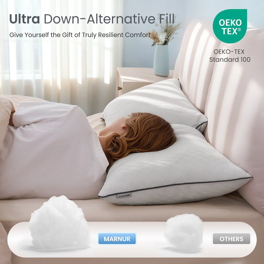 Hotel Collection Bed Pillows Hotel Collection Luxury Down Alternative Pillow for Beds 2 Pack, Medium Support for Side & Back Sleepers ... - Decorative Throw Pillow Cushion for Sofa & Bed Detail