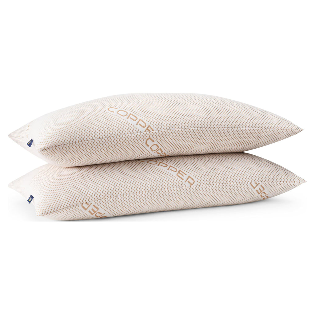 Orthopedic Support Copperloft King Bed Pillow, 2 Pack, Hypoallergenic - Orthopedic Shredded Foam Bed Pillow Set Detail
