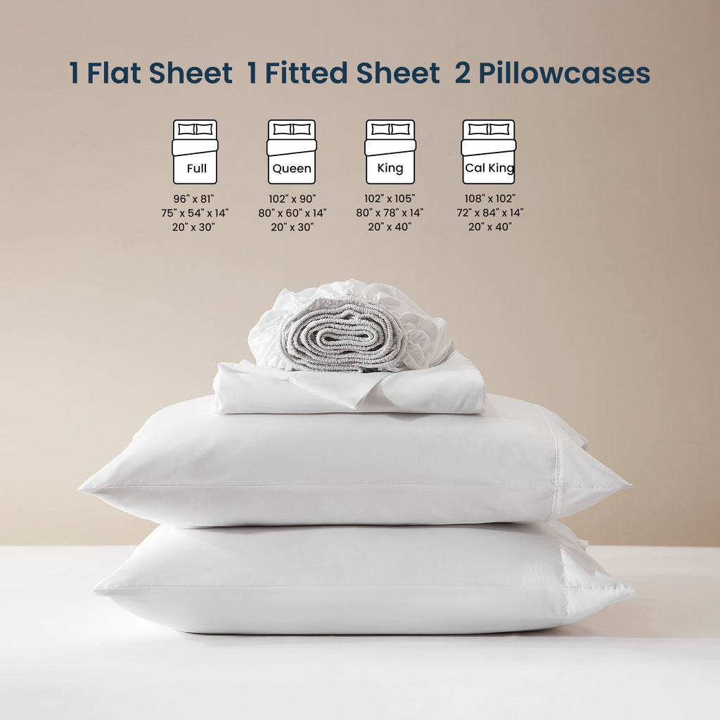 Premium Egyptian Cotton Nanotex Super Soft Cooling Twin Bed Sheets Set for Kids 3 Piece - Easy Care Fitted Flat Sheet & Pillowcase Sets - Wri... - Luxury Bed Sheet Set with Deep Pockets Detail