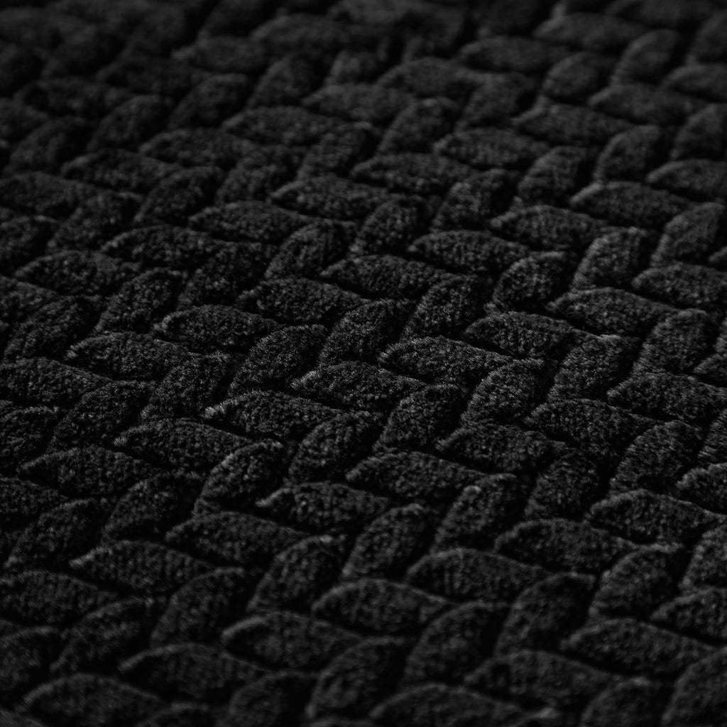 Lightweight Warm Cozy Textured Plush Throw Blanket, Black, 50"x60" All Ages - Cozy Fleece Throw Blanket for Couch & Bed Detail