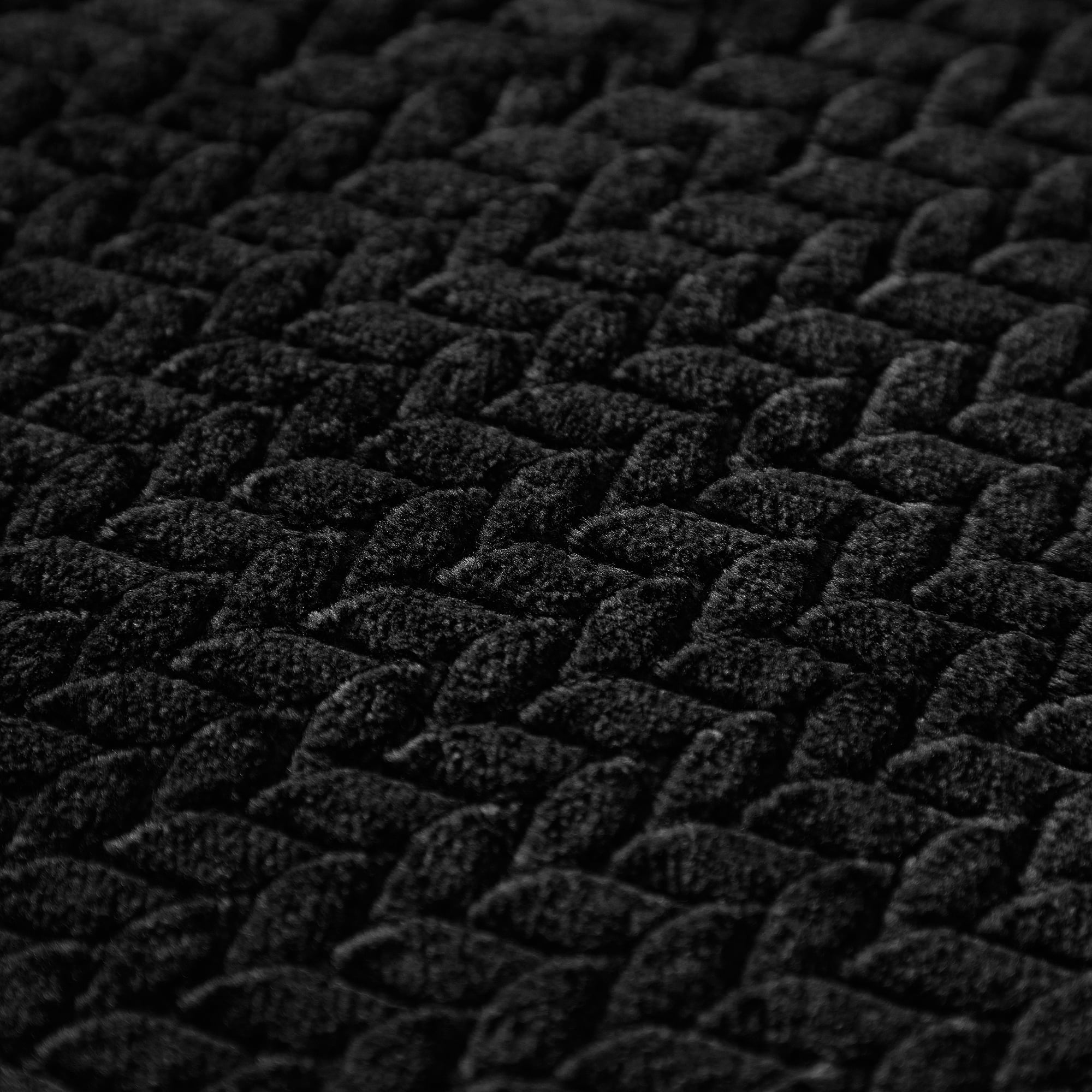 Lightweight Warm Cozy Textured Plush Throw Blanket, Black, 50"x60" All Ages - Cozy Fleece Throw Blanket for Couch & Bed Detail