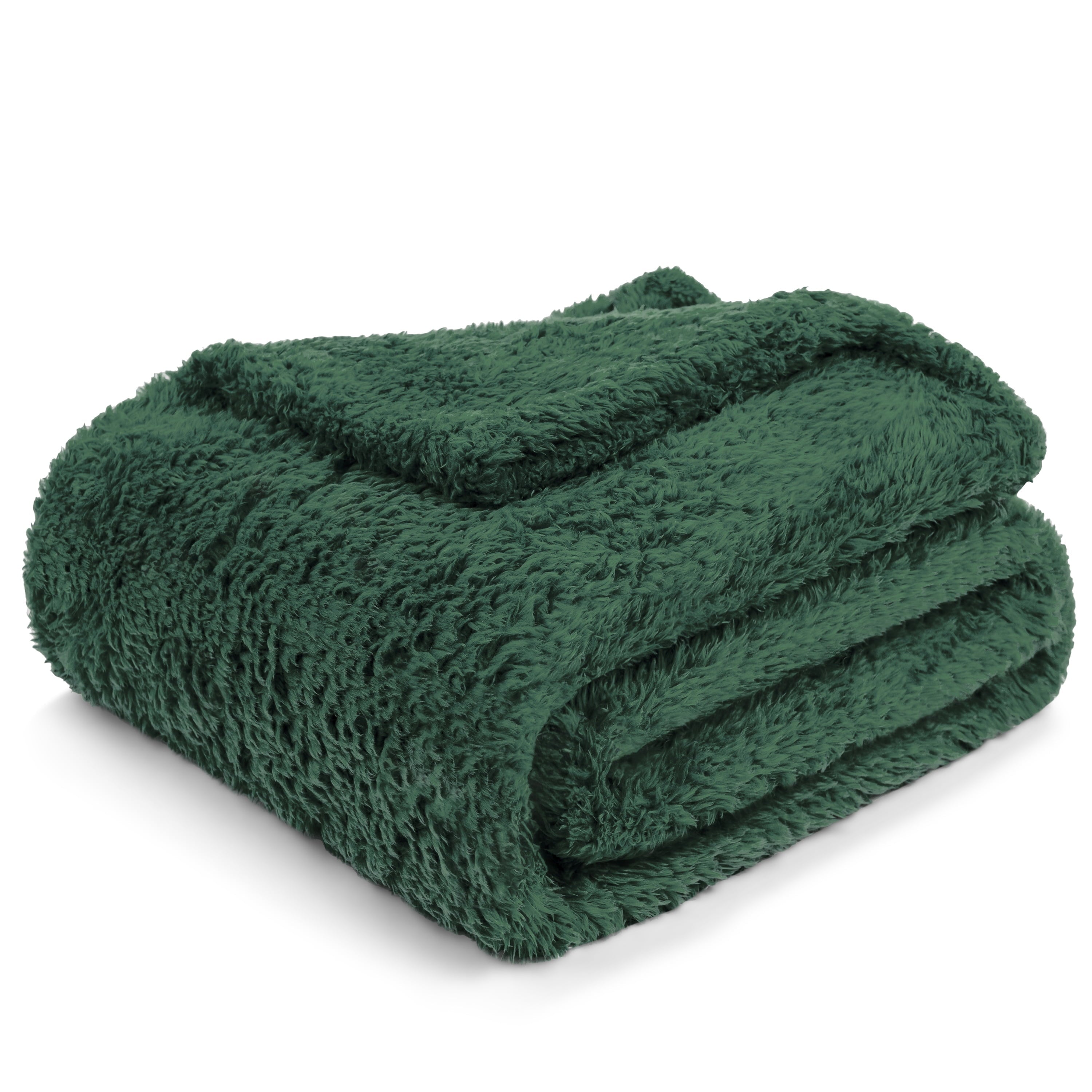 Cozy Fleece Sherpa Throw Blanket For Couch Sofa, Emerald Green Fluffy Warm Plush Blanket for Bed, Cozy Super Soft Lightweight Thr... - Lightweight Plush Warm Blanket for All Seasons Detail