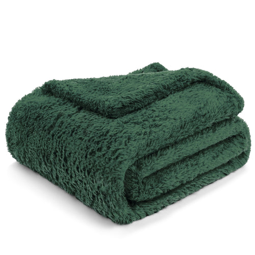 Cozy Fleece Sherpa Throw Blanket For Couch Sofa, Emerald Green Fluffy Warm Plush Blanket for Bed, Cozy Super Soft Lightweight Thr... - Lightweight Plush Warm Blanket for All Seasons Detail