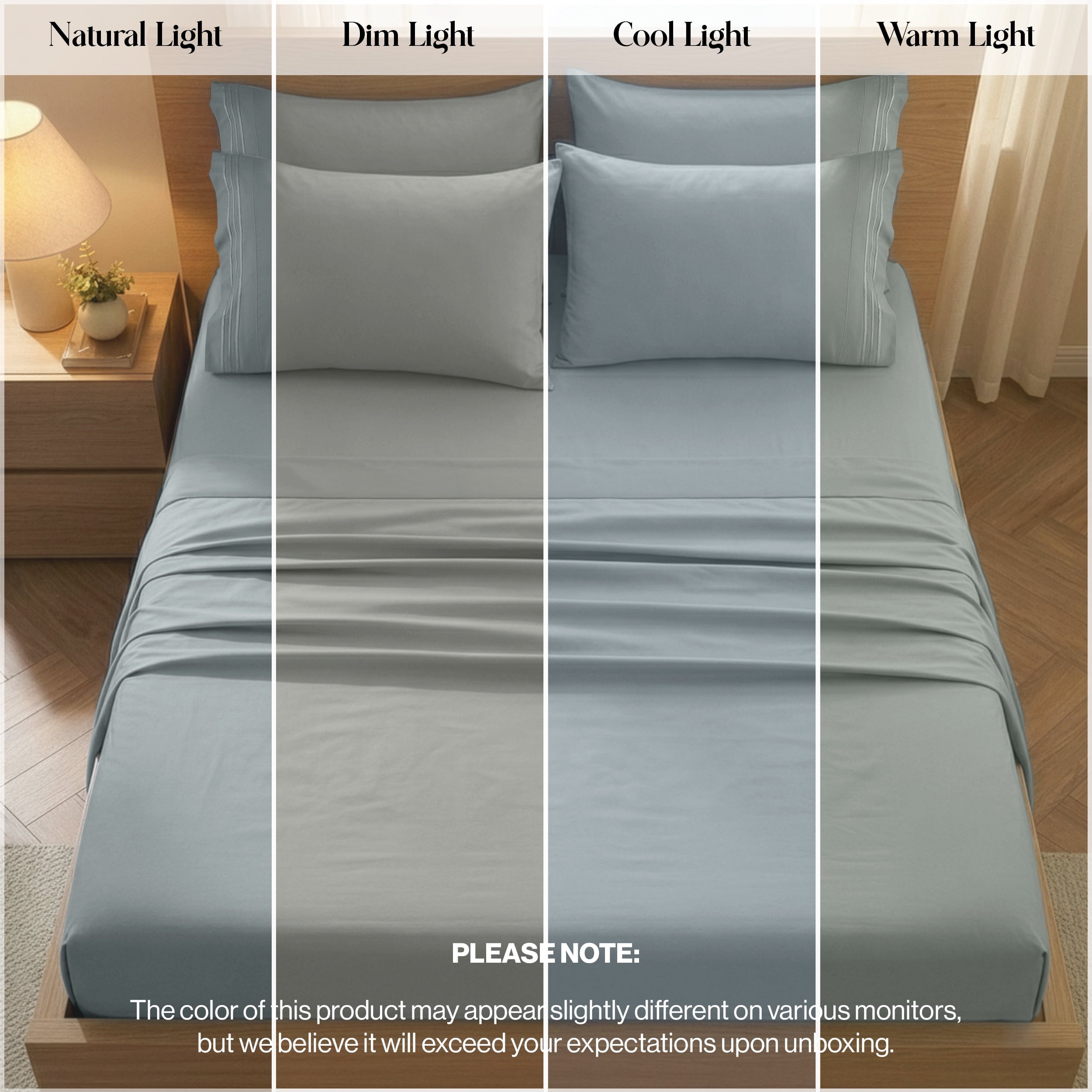 Breathable Luxury Bed Sheets - 6 Piece Ultra-Soft Microfiber Sheets Set, Deep Pocket Fitted Sheet, Flat Sheet & 4 Pillowcases, Breathab... - Cooling Hotel Quality Bedding Sheets and Pillowcases Detail