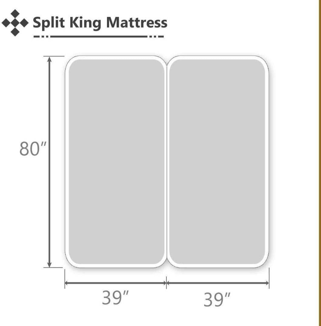 Ultra-Soft Split King Bed Sheet Set 5Pcs Adjustable Bed Sheets - 18" Deep Pocket of Fitted Sheet 800 Thread Count 100% Pure Egyp... - Breathable Egyptian Cotton Flat & Fitted Sheets Detail