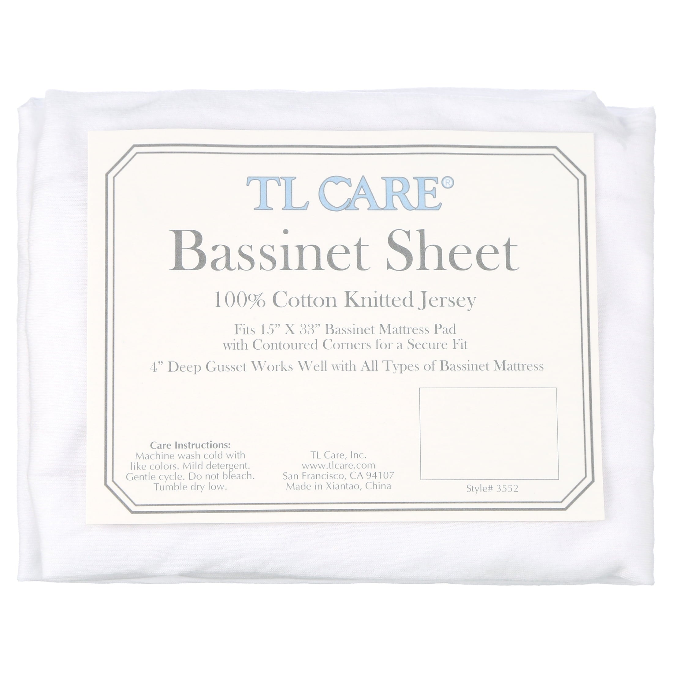 Wrinkle-Resistant TL Care 100% Natural Breathable Cotton Jersey Knit Fitted Bassinet Sheet, White, 15" x 33", Soft Breathable, for Boys... - Cooling Hotel Quality Bedding Sheets and Pillowcases Detail