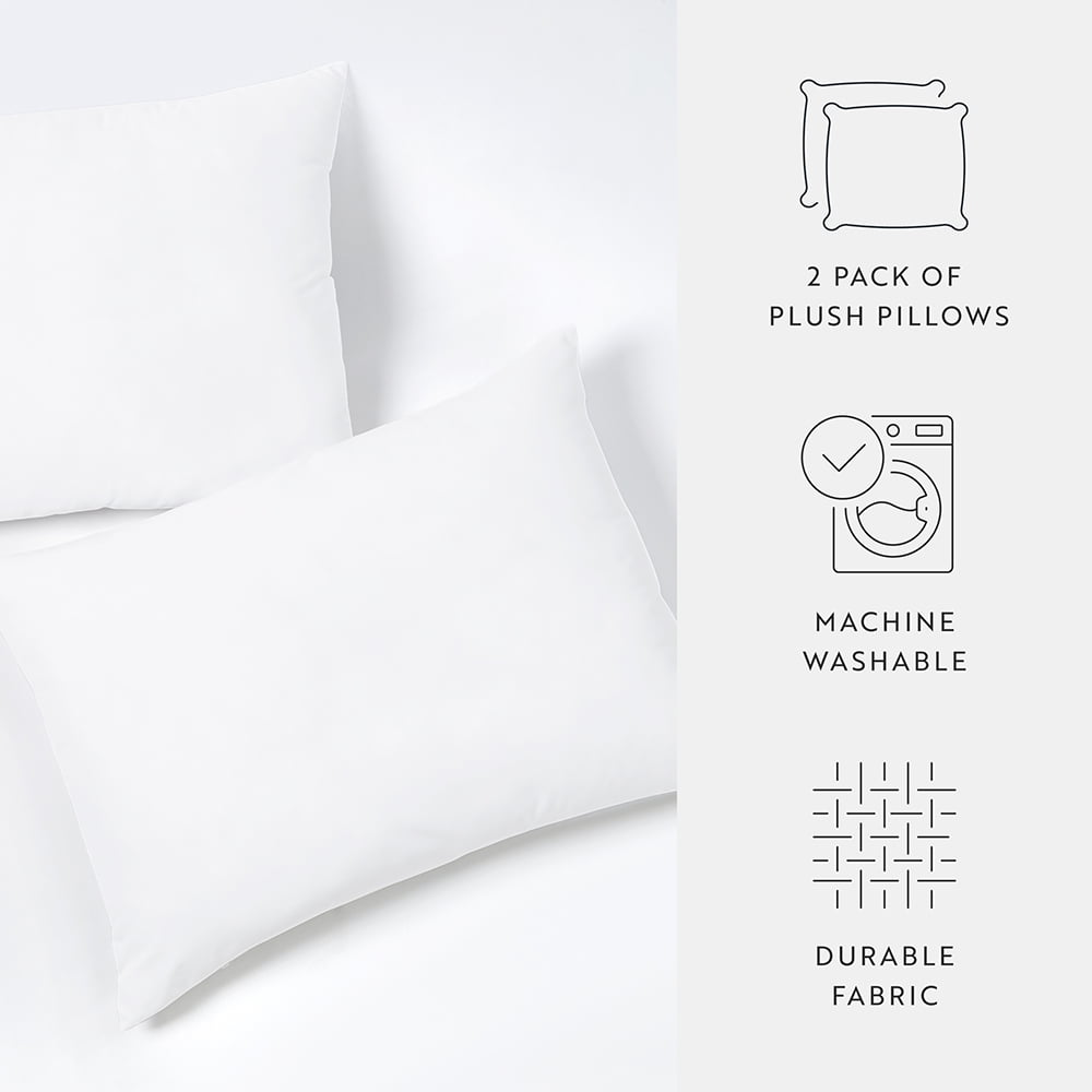 Decorative Plump Plush Bed Pillows 2-Pack For All Sleep Styles - Back, Side and Stomach Sleepers - in King Size - Orthopedic Shredded Foam Bed Pillow Set Detail
