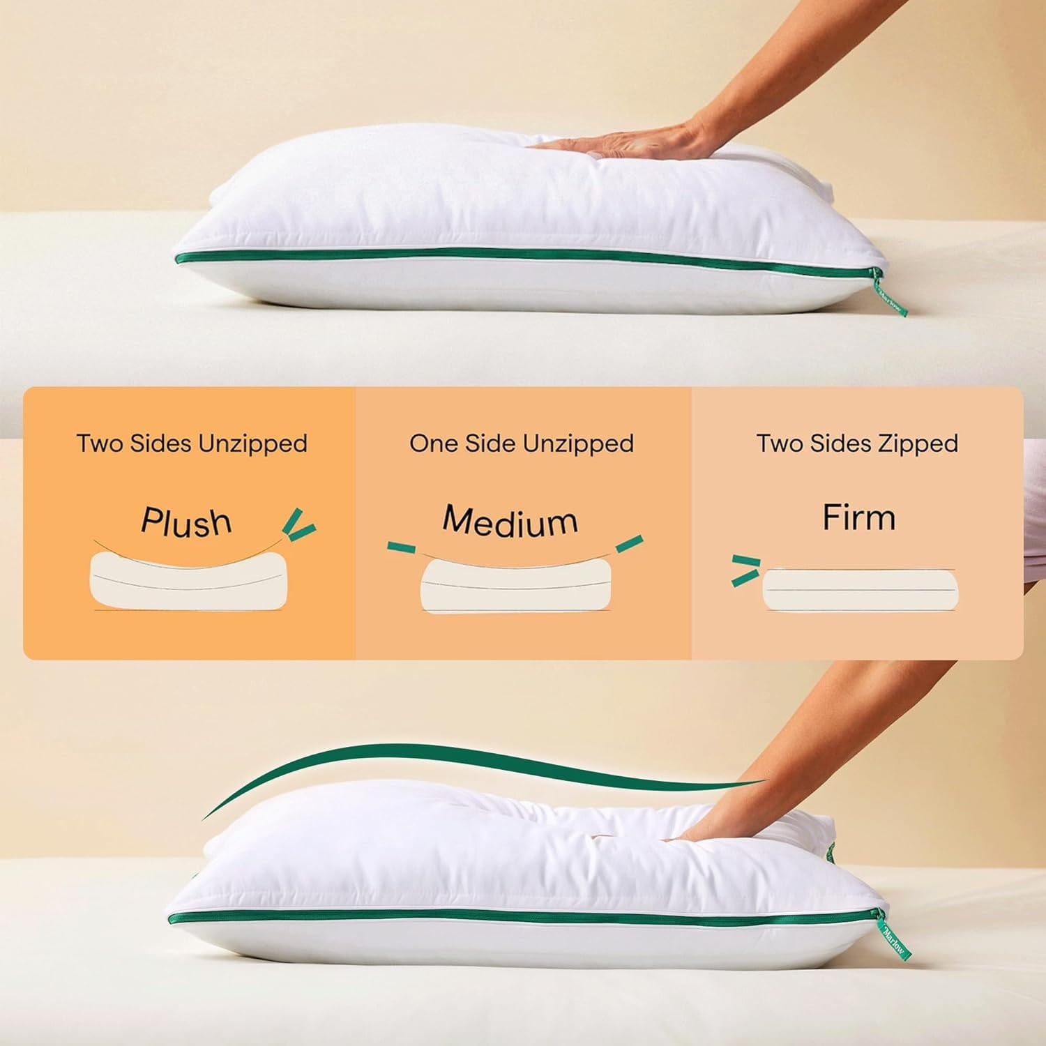 Fluffy Shredded Marlow Adjustable Memory Foam Bed Pillow - Neck and Back Support For Side, Back and Stomach Sleepers - Standard/Queen... - Ergonomic Memory Foam Pillow for Neck Pain Support Detail
