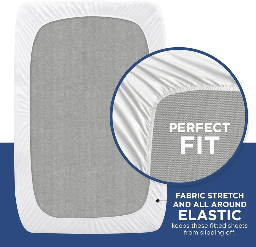Ultra-Soft 2 Pack Fitted Hospital Bed Sheets with Elastic All Around for a Perfect Fit - Cotton Rich Soft Knitted Jersey Sheet, ... - Cooling Hotel Quality Bedding Sheets and Pillowcases Detail