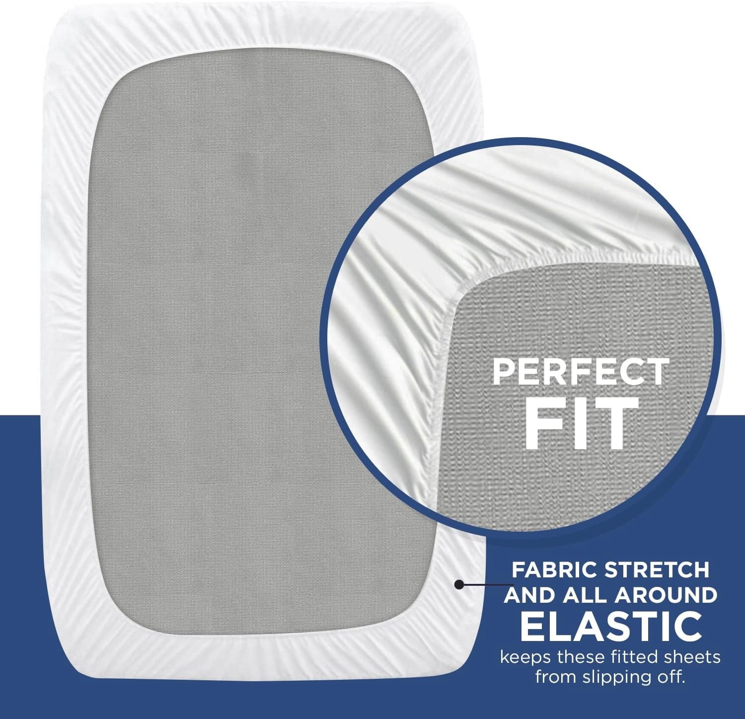 Ultra-Soft 2 Pack Fitted Hospital Bed Sheets with Elastic All Around for a Perfect Fit - Cotton Rich Soft Knitted Jersey Sheet, ... - Cooling Hotel Quality Bedding Sheets and Pillowcases Detail