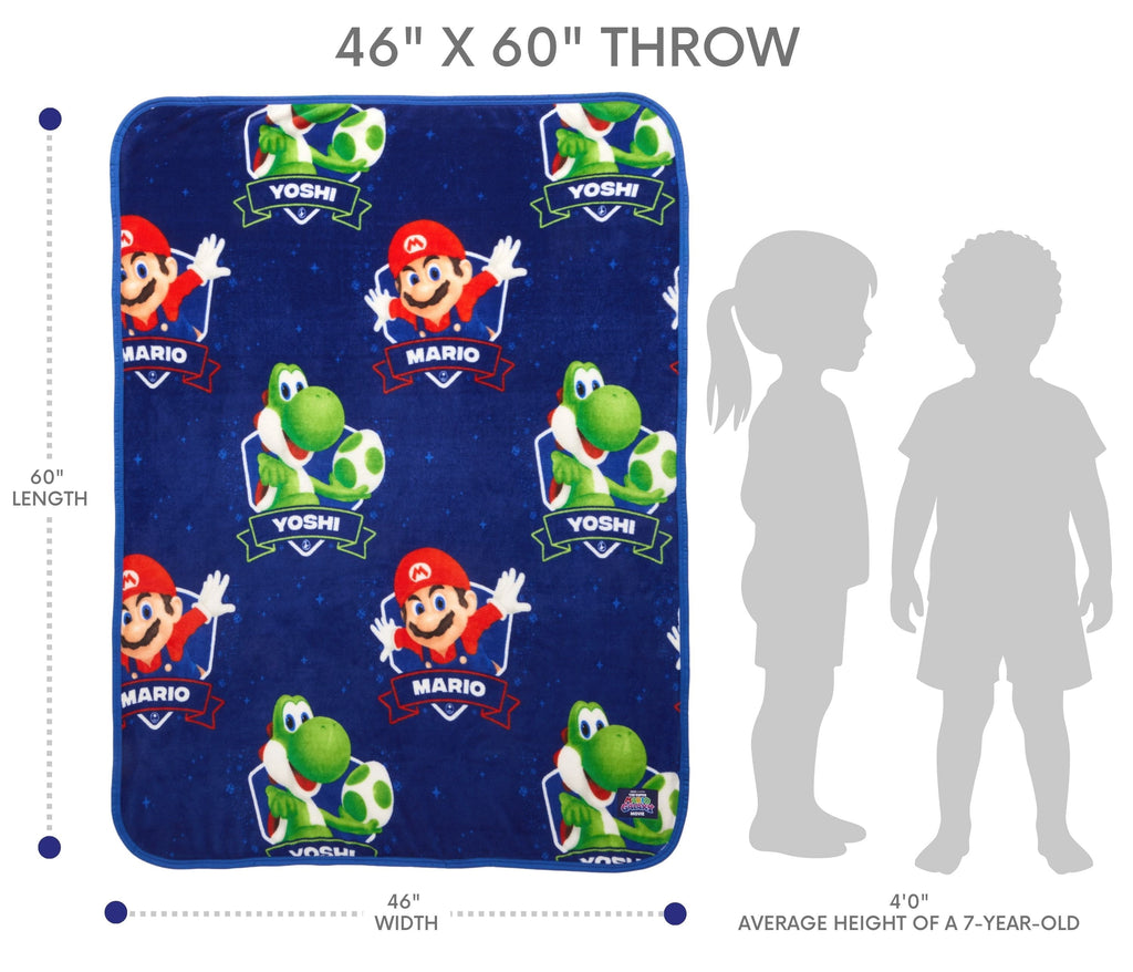 Super Soft Flannel Galaxy Movie Kids Blue Print Fleece Throw Blanket, 46 x 60 - Cozy Fleece Throw Blanket for Couch & Bed Detail