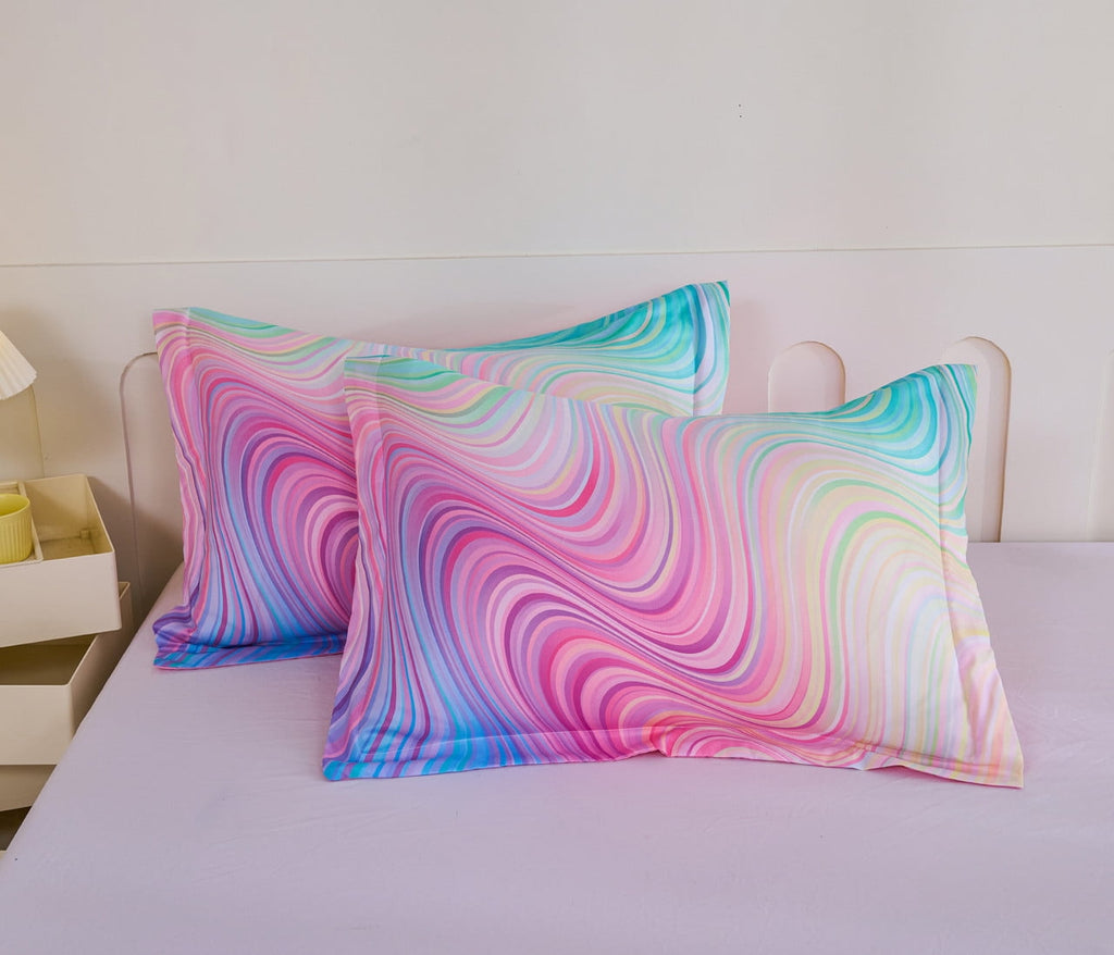 All-Season 3-Piece Abstract Tie Dye Comforter Set, Blue Pink Purple, Kids Bedding Set for Girls Full/Queen Size - All-Season Down Alternative Comforter Insert Detail
