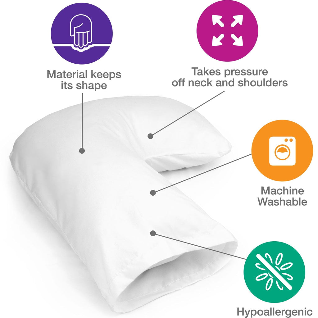 Orthopedic Support Hugg-A-Pillow 17" x 22" Bed Pillow White 554-7915-1900 - Hotel Quality Plush Sleeping Pillows Detail