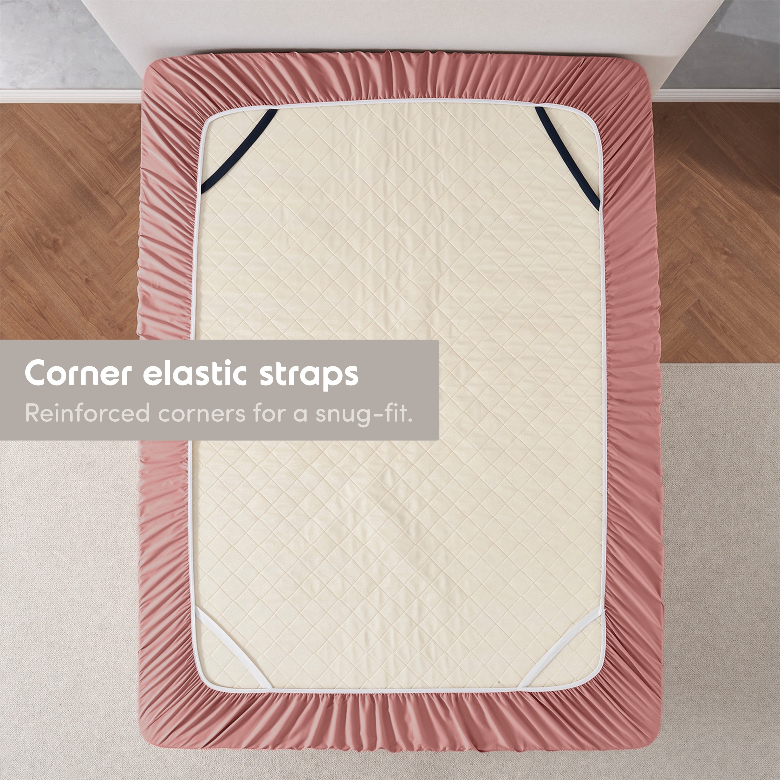 Wrinkle-Resistant Extra Deep Pocket Twin XL Fitted Sheet Only, Fits 18" to 24" Mattress, Soft Microfiber Fitted Bed Sheet, Pink Clay - Premium Ultra-Soft Pillowcase Pair for Sleeping Detail