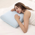Decorative Plump Memory Foam Pillow, Cooling Gel Bed Pillow, Queen, Blue - Ergonomic Memory Foam Pillow for Neck Pain Support - Default Title