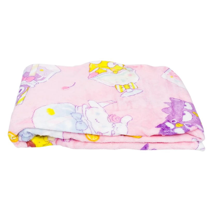 Super Soft Flannel Hello Kitty Soft and Friends Silky Fleece Throw 40"x50" Kids Blanket "Cool Treat" - Cozy Fleece Throw Blanket for Couch & Bed Detail