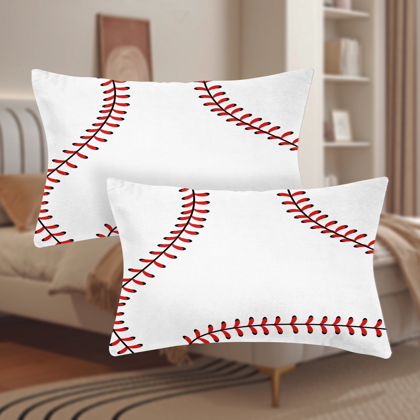 Cooling Sateen Baseball Sheet Set Sports Theme Bedding Set for Kids 3D Baseball Pattern Bed Sheets Baseball Games Bed Sheet Set Room... - Breathable Egyptian Cotton Flat & Fitted Sheets Detail
