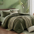 All-Season 7 Pieces Comforter Set Queen，Bed in A bag，All Seasons Bedding sets with Comforter,Fitted Sheet,Flat Sheet,Pillowcases... - Luxurious Quilted Duvet Cover Set - Default Title